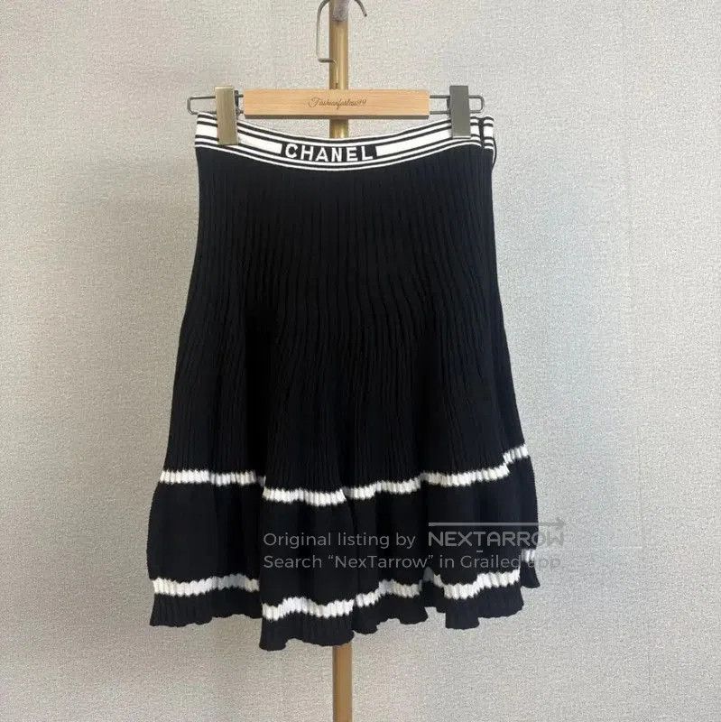Chanel Chanel Black Cotton Summer Skirt . Size 23" - 6 Thumbnail