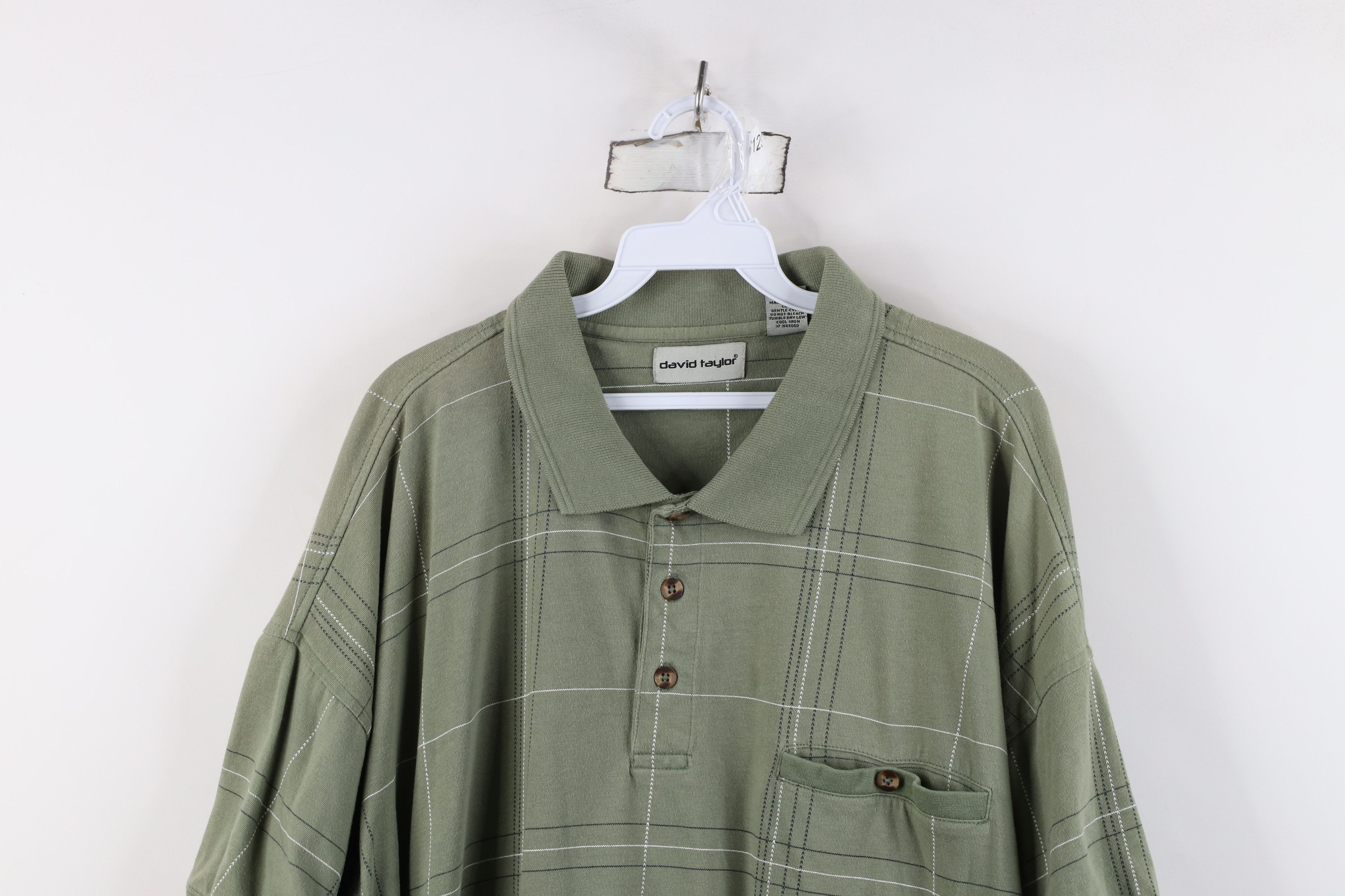 Vintage Vintage 90s Streetwear Plaid Collared Pullover Polo Shirt Size US XXL / EU 58 / 5 - 2 Thumbnail