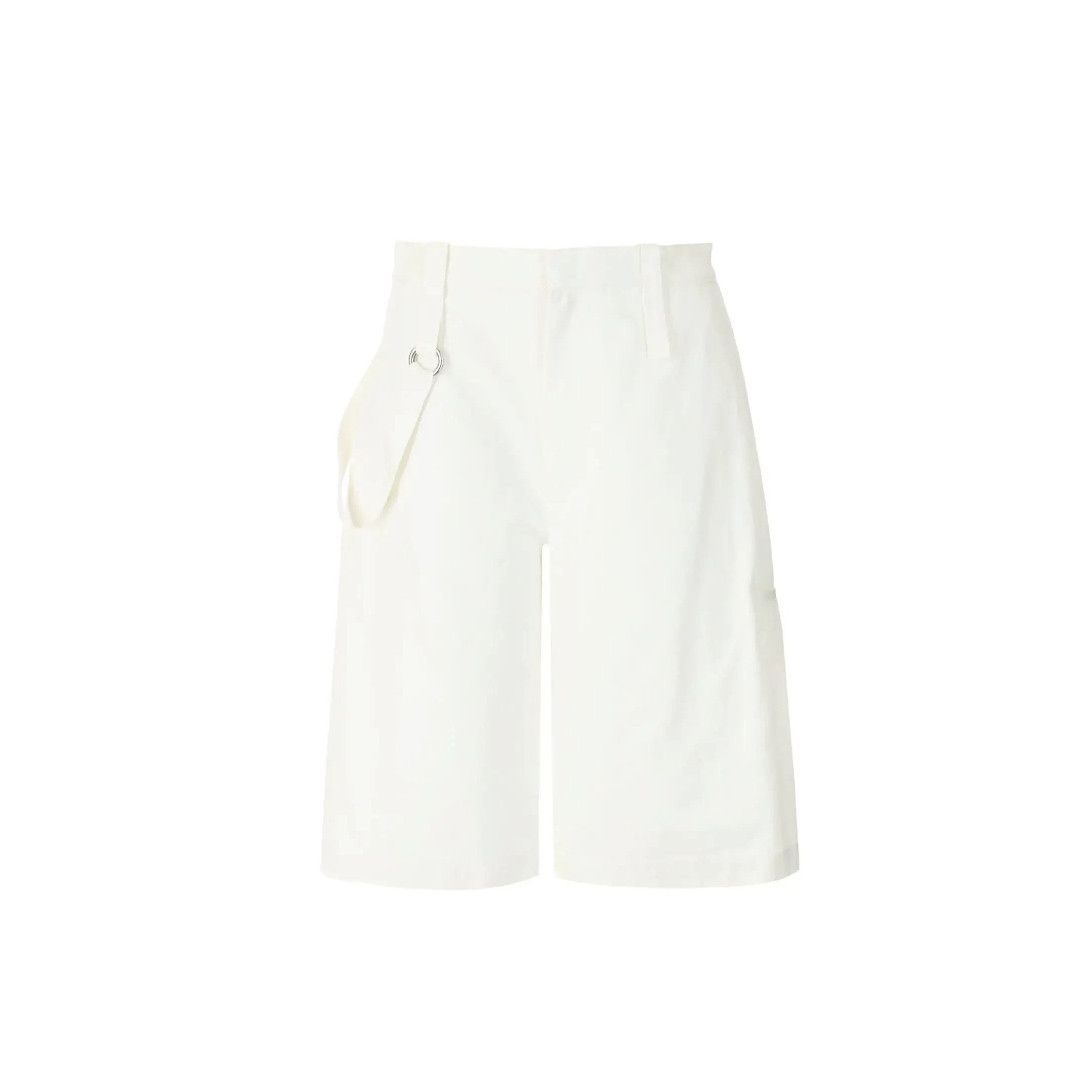 Bottega Veneta o1n1vont0325 Dense Cotton Twill Short in White Size 26" / US 2 / IT 38 - 1 Thumbnail