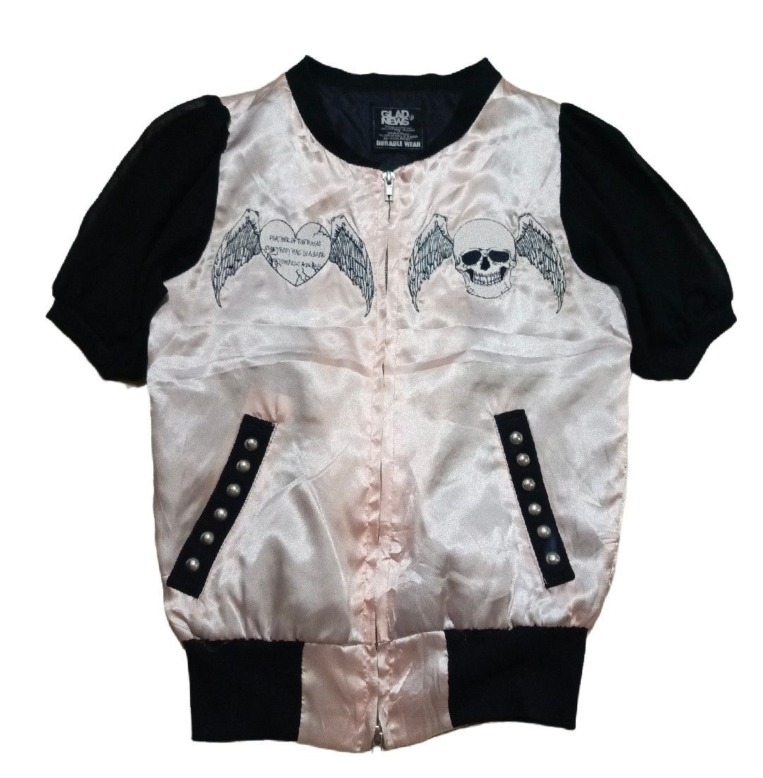 Glad News Skull wing mesh Studded punk Senditionaris Jacket