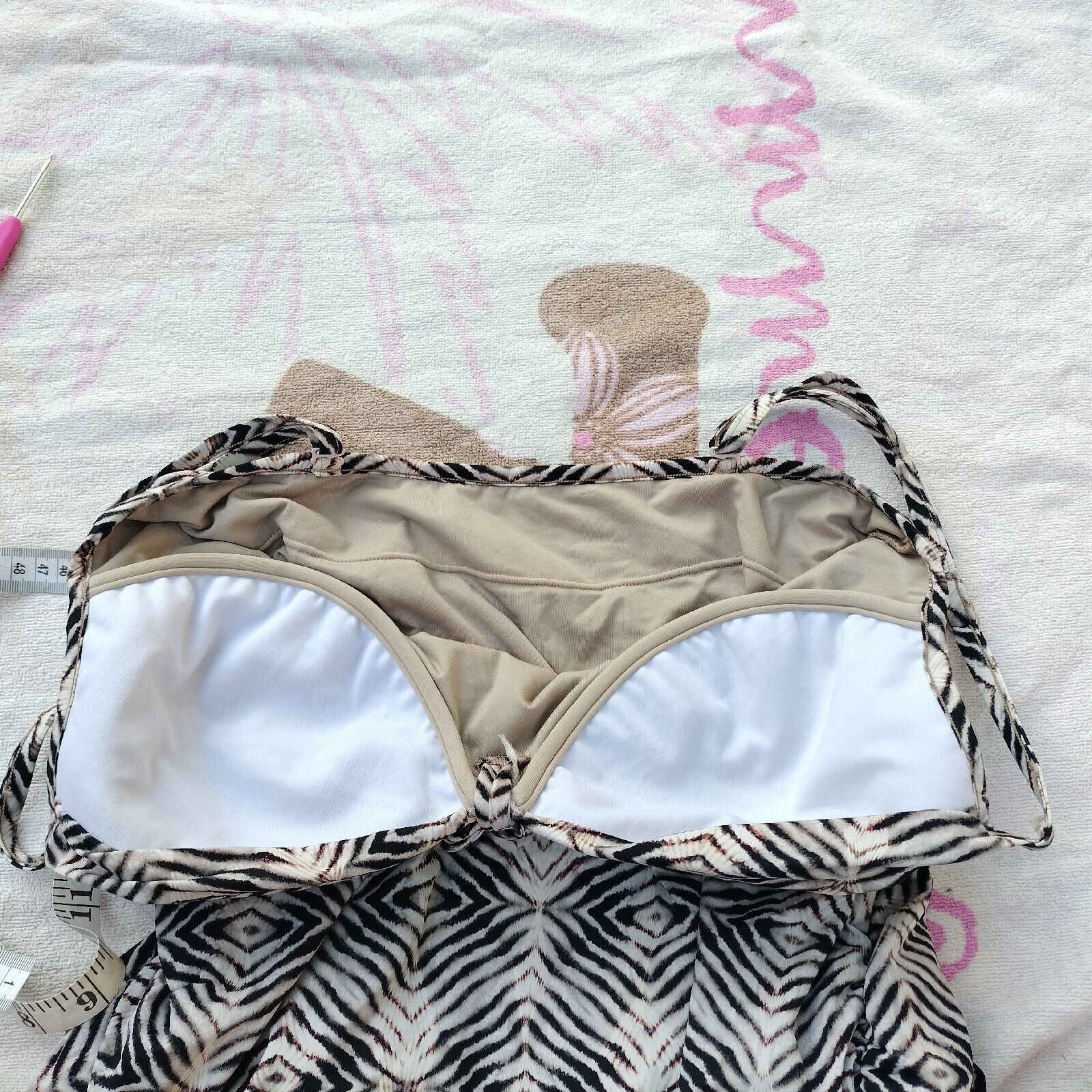 Vintage Vintage Y2K 2000s Seafolly Tankini Top Beige Swim Animal Size XL / US 12-14 / IT 48-50 - 8 Thumbnail