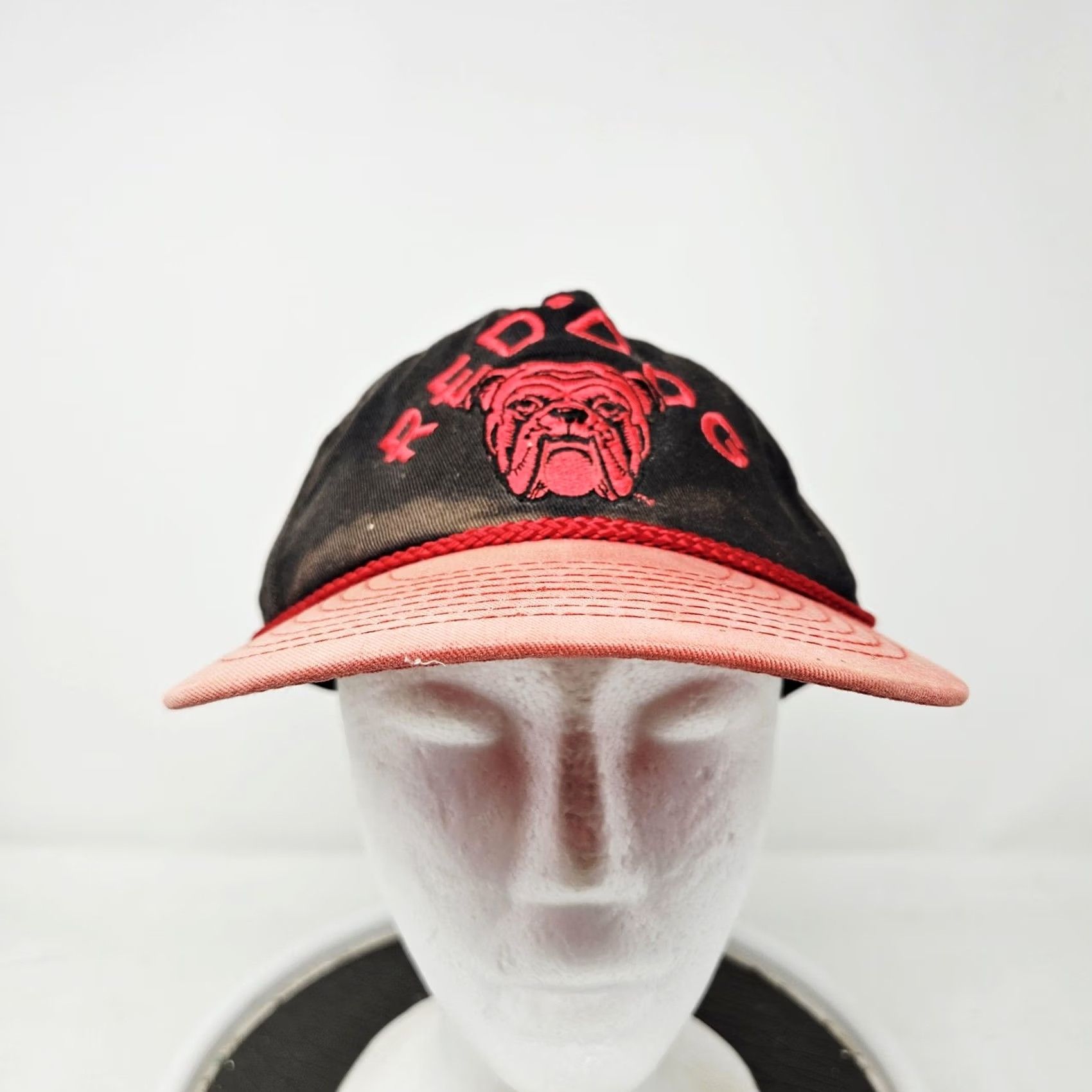 Roper VINTAGE Red Dog Hat Cap Baseball Snap Back One Size Black Mens Rope Beer 90s Size ONE SIZE - 2 Thumbnail
