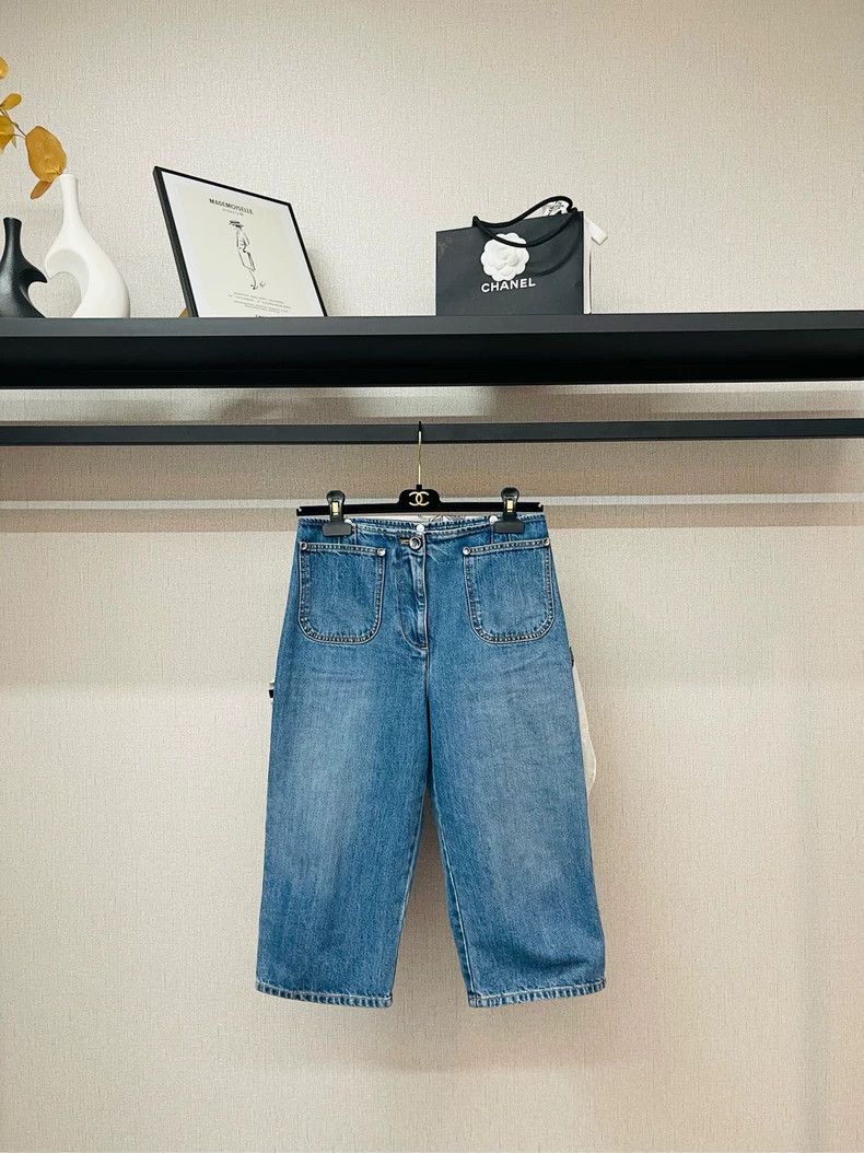 Chanel Chanel Silk scarf denim pants 2504-Nextarrow Size 26" / US 2 / IT 38 - 2 Thumbnail