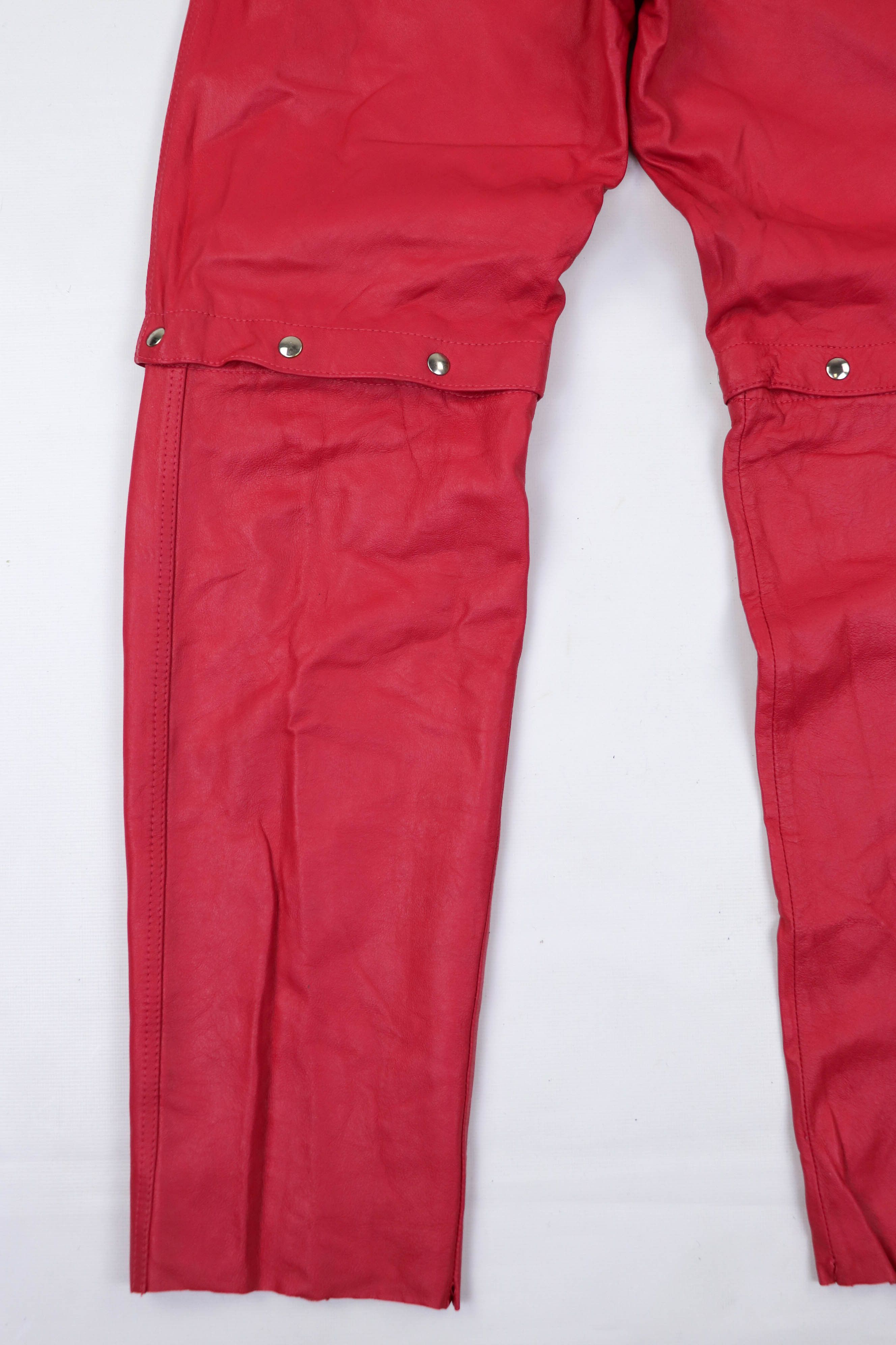 Vintage 80-90s Vintage Pink Soft Leather 2in1 Transform Pants Size 28" / US 6 / IT 42 - 8 Thumbnail