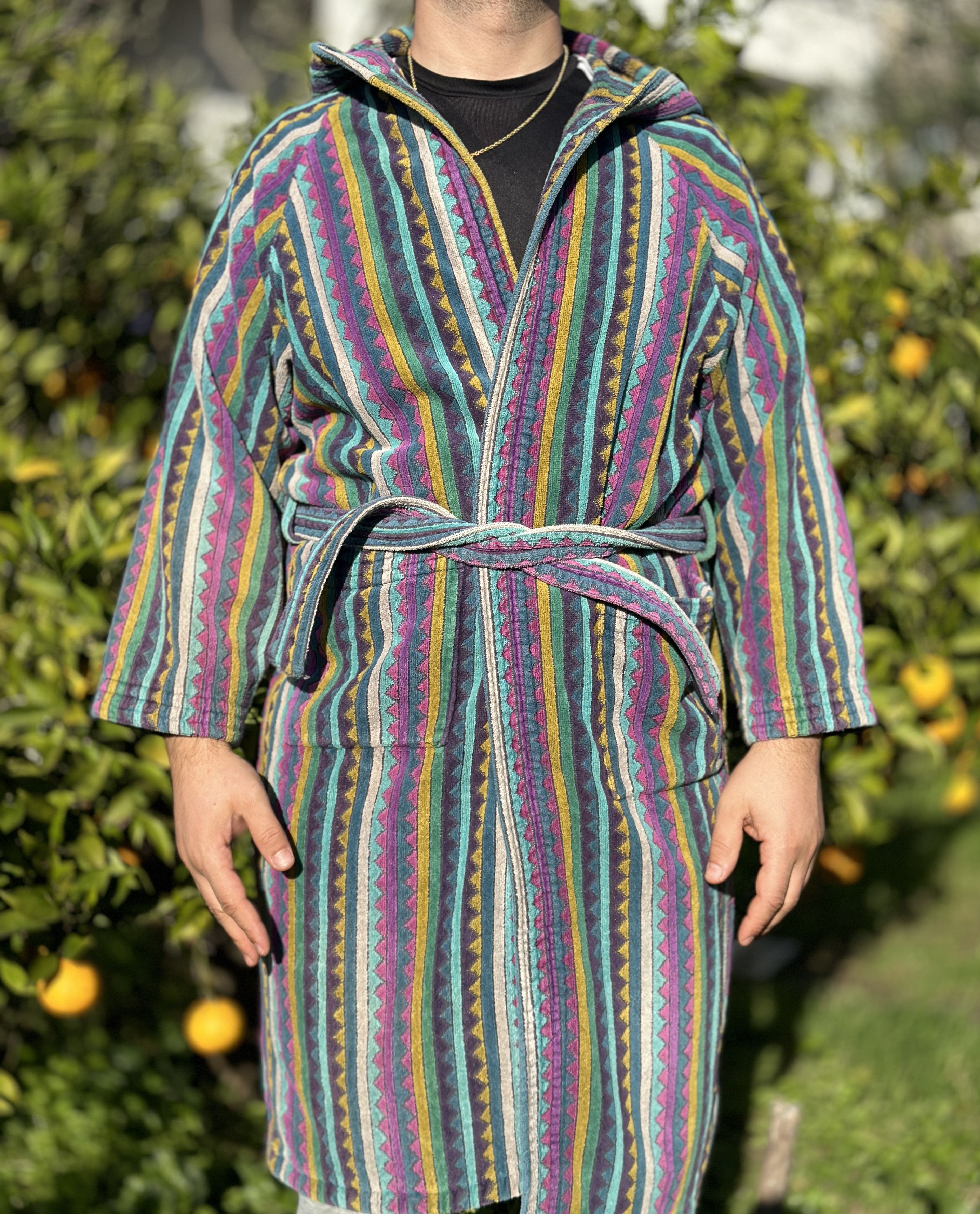 Missoni Missoni Hooded Belted Knit Robe Unisex Bathrobe Size S Size ONE SIZE - 1 Thumbnail
