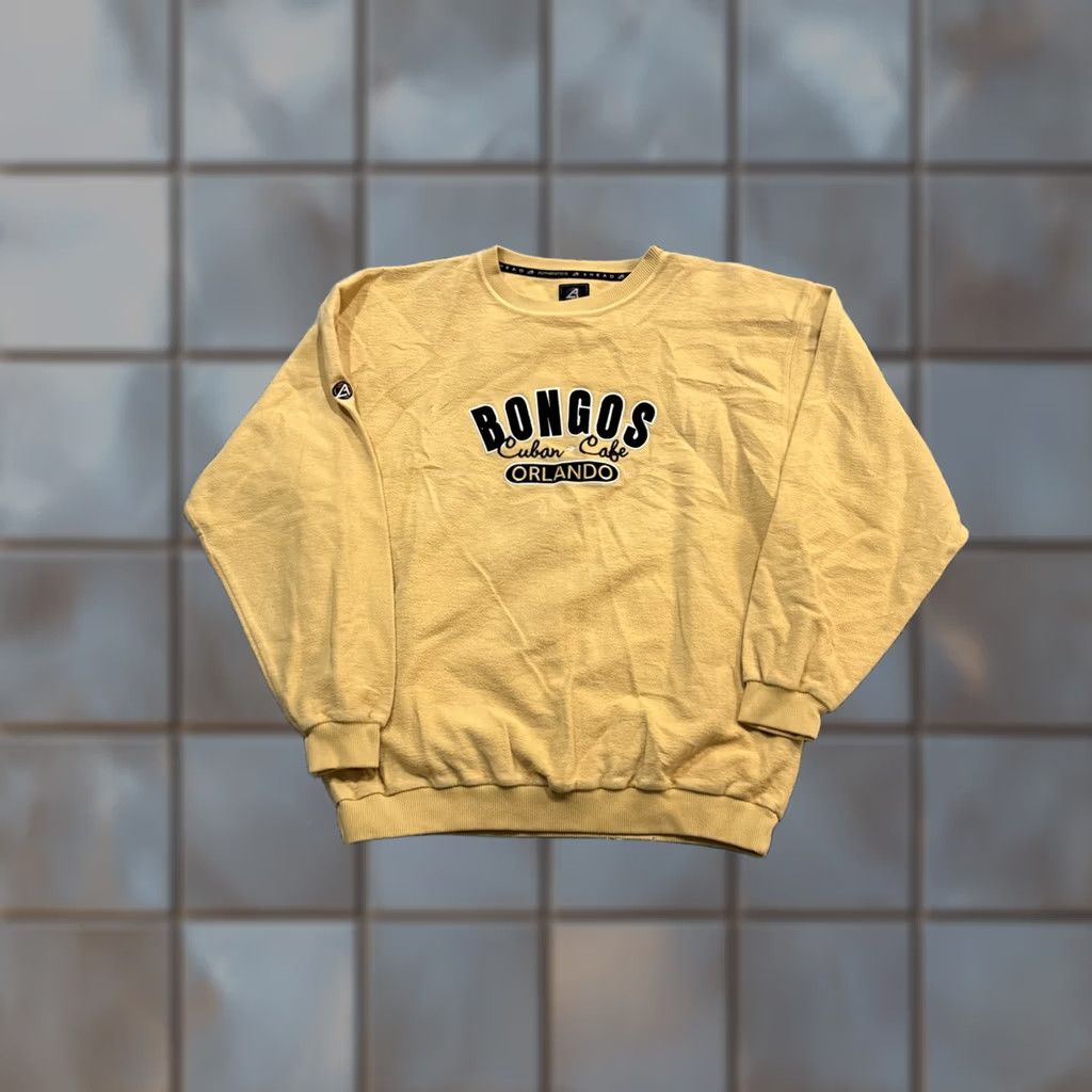 Vintage VINTAGE Bongos Cuban Cafe Orlando Men’s L Yellow Crewneck T-Shirt 90s Crew Neck Mens Size Large L 90s Fans Style Size US L / EU 52-54 / 3 - 1 Thumbnail