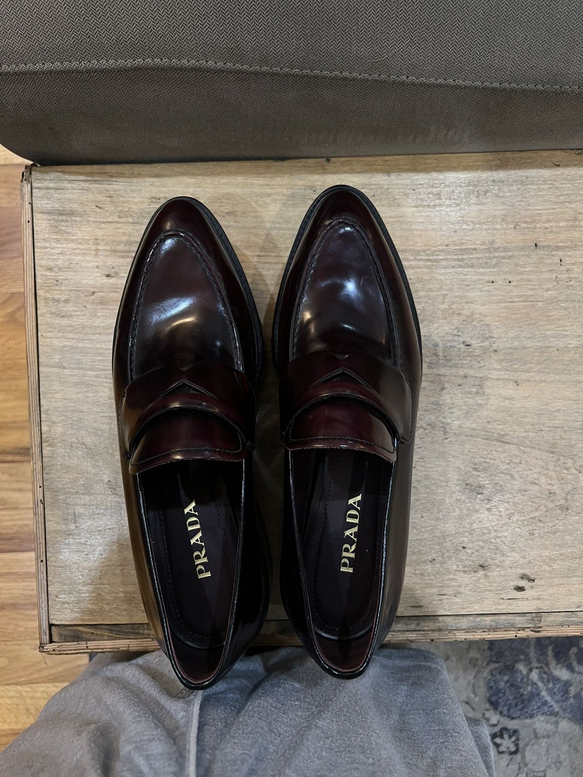 image of Platform Prada Loafer in Red, Women's (Size 7.5)
