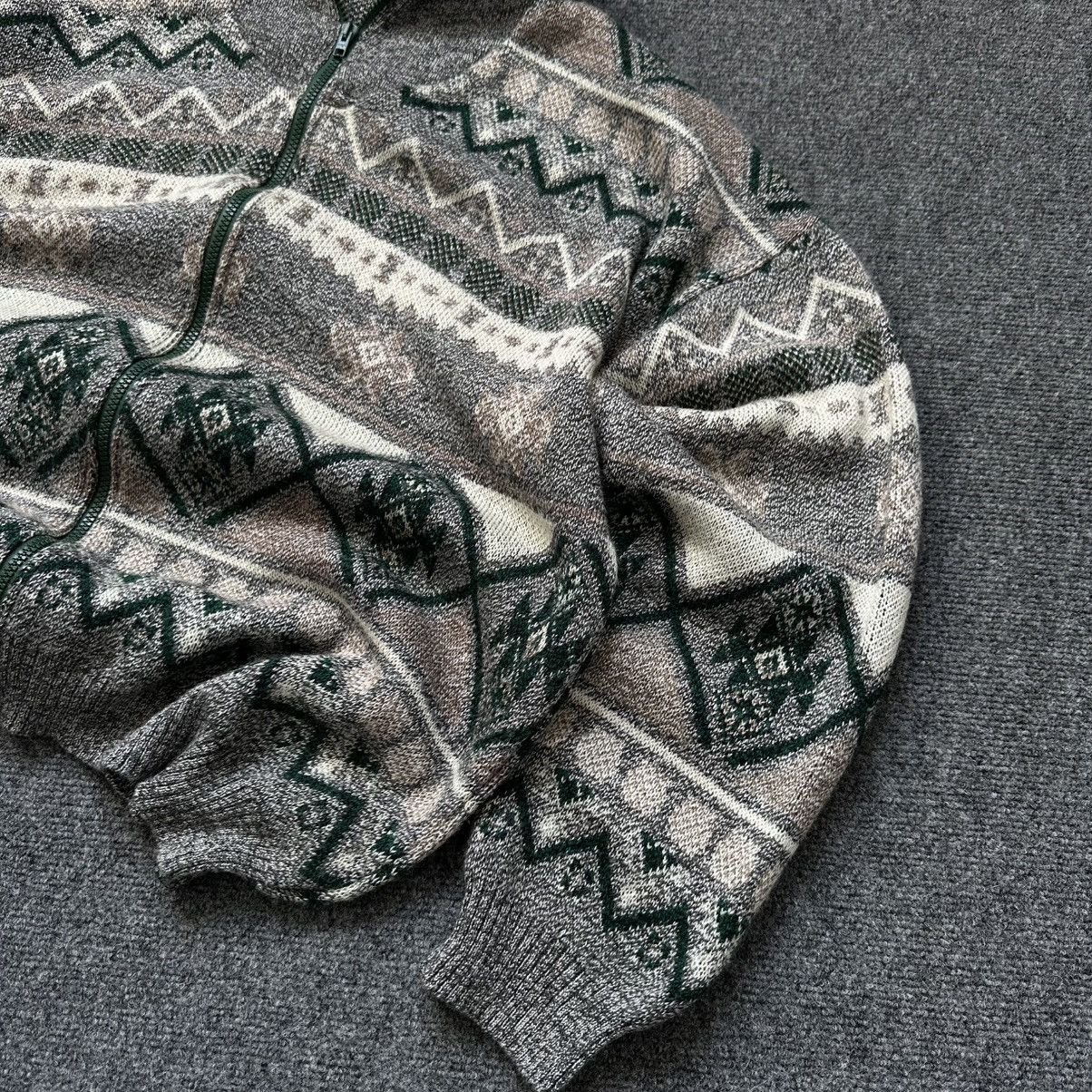 Aran Isles Knitwear VTG Western Man’s Zip Sweater Crazy Size L Abstractive Very Size US L / EU 52-54 / 3 - 4 Thumbnail