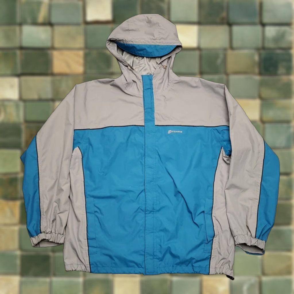Vintage Stearns Rain Jacket Mens L Blue Outdoor Wind Breaker Waterproof Hooded Pockets Hiking Gorp Shirt? Size US L / EU 52-54 / 3 - 1 Thumbnail