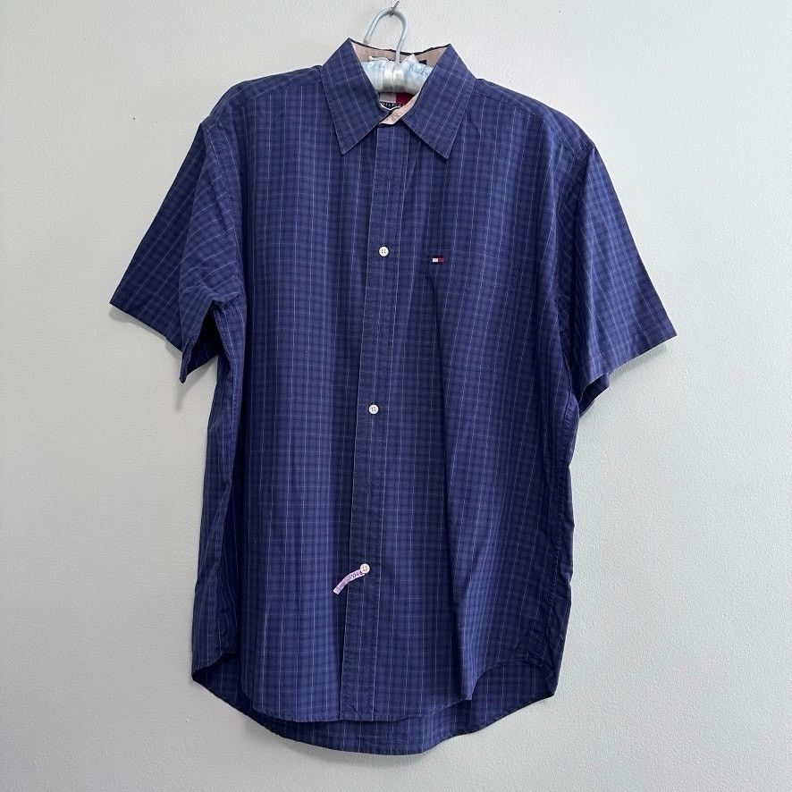 Tommy Hilfiger Vintage Tommy Hilfiger navy purple plaid button down size M Size US M / EU 48-50 / 2 - 2 Thumbnail