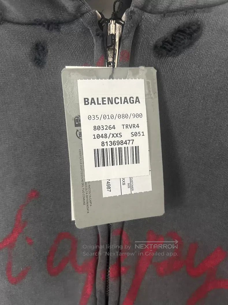 Balenciaga Balenciaga Qixi Limited Edition Graffiti Heart Hoodie Size US XXS / EU 40 - 4 Thumbnail