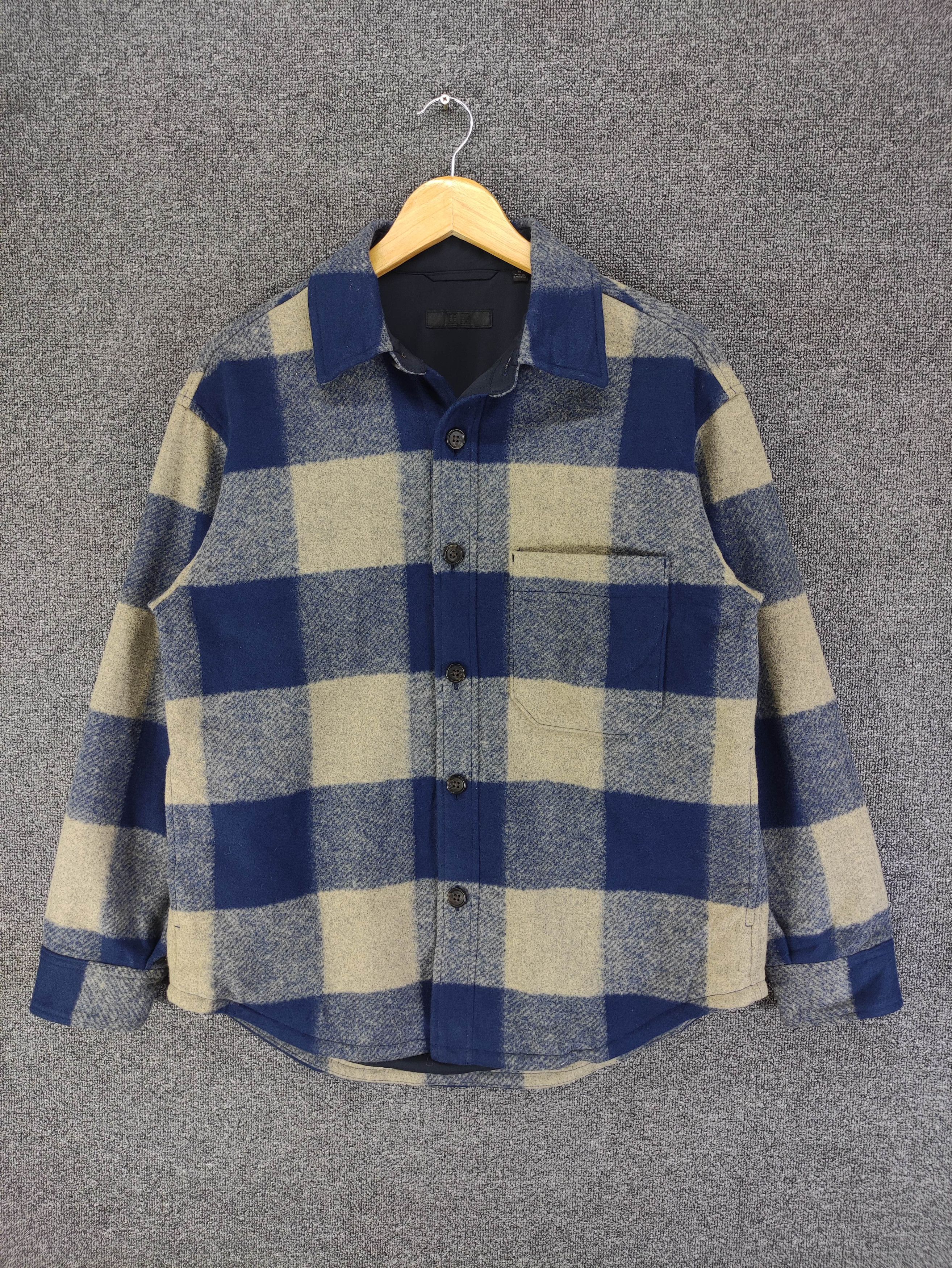 Uniqlo Uniqlo Shadow Plaid Fleece Jacket Button Up Size US M / EU 48-50 / 2 - 1 Thumbnail