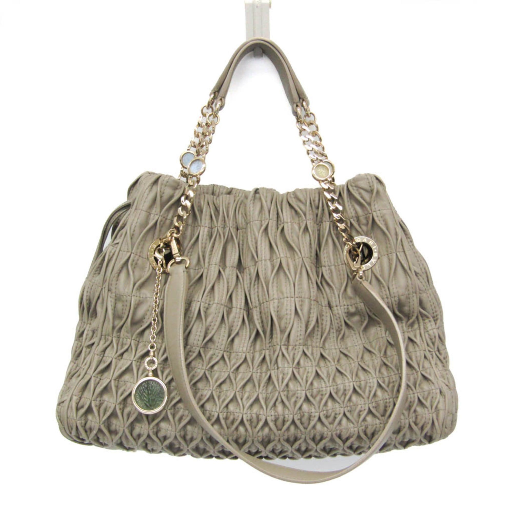 Bvlgari Bvlgari Monete Women's Leather Shoulder Bag,Tote Bag Gray Size ONE SIZE - 1 Thumbnail