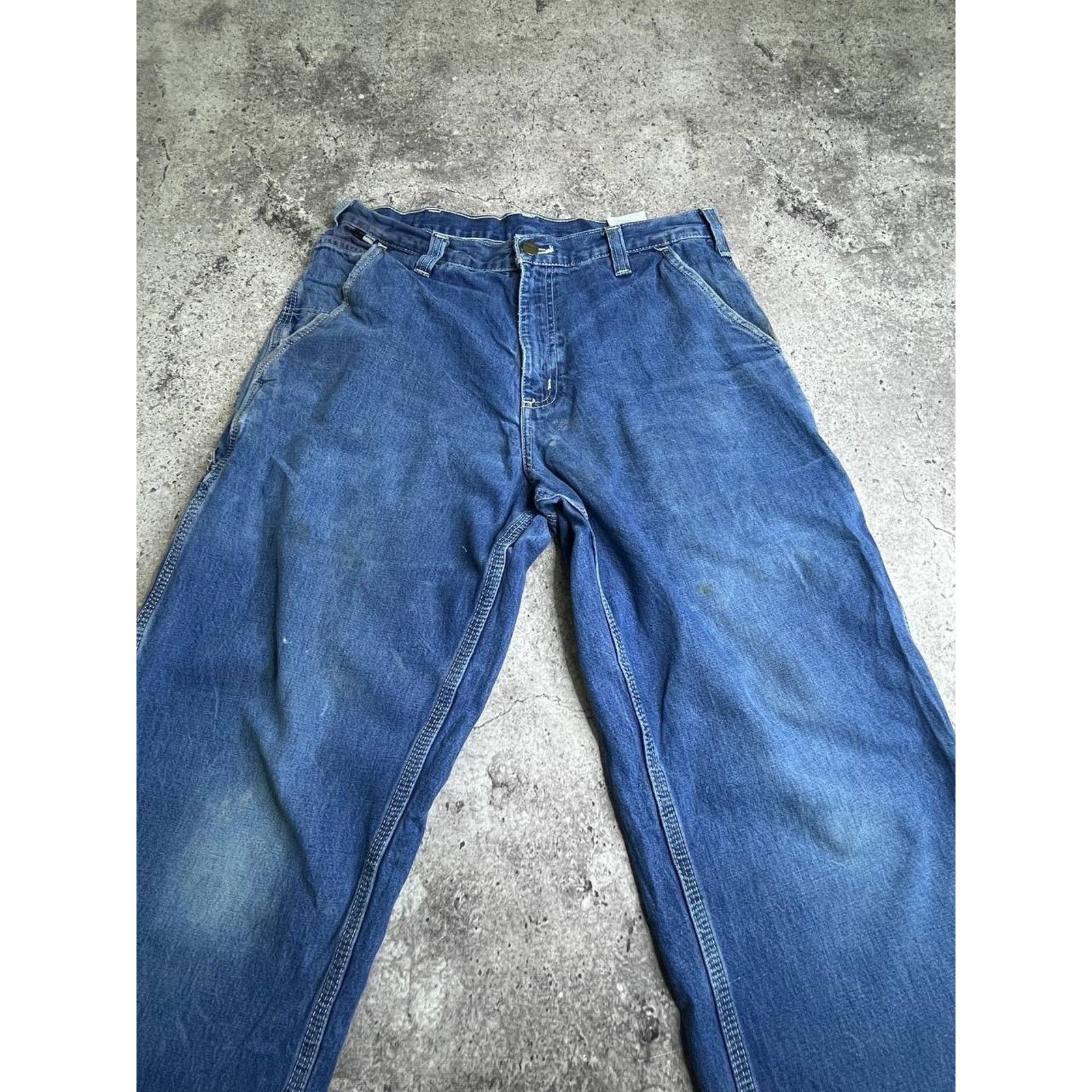 Carhartt Vintage Carhartt Denim Carpenter Pants Washed Distressed Size US 32 / EU 48 - 4 Thumbnail