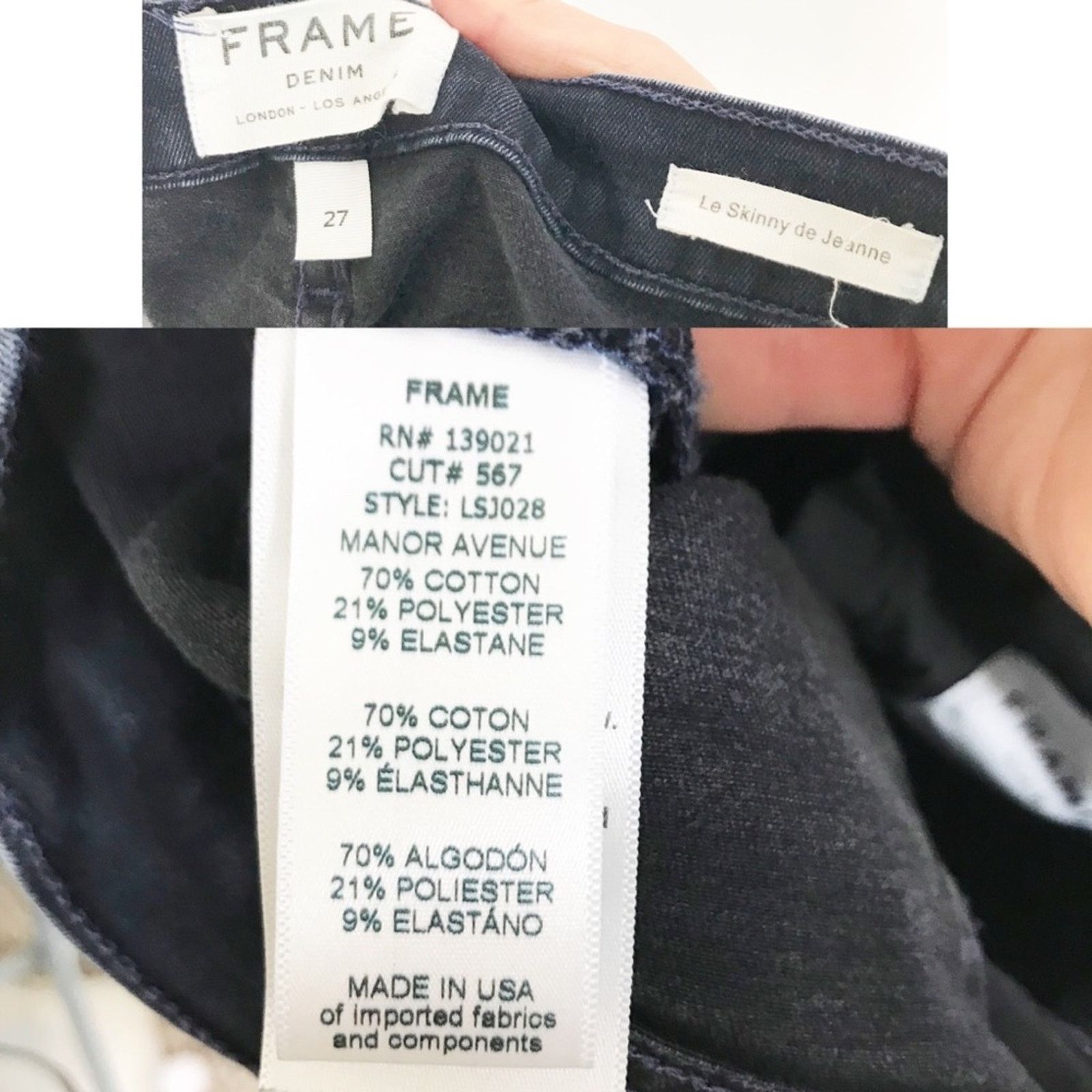 Frame Frame Denim Le Skinny de Jeanne Dark Wash Jeans Size 27" / US 4 / IT 40 - 8 Thumbnail