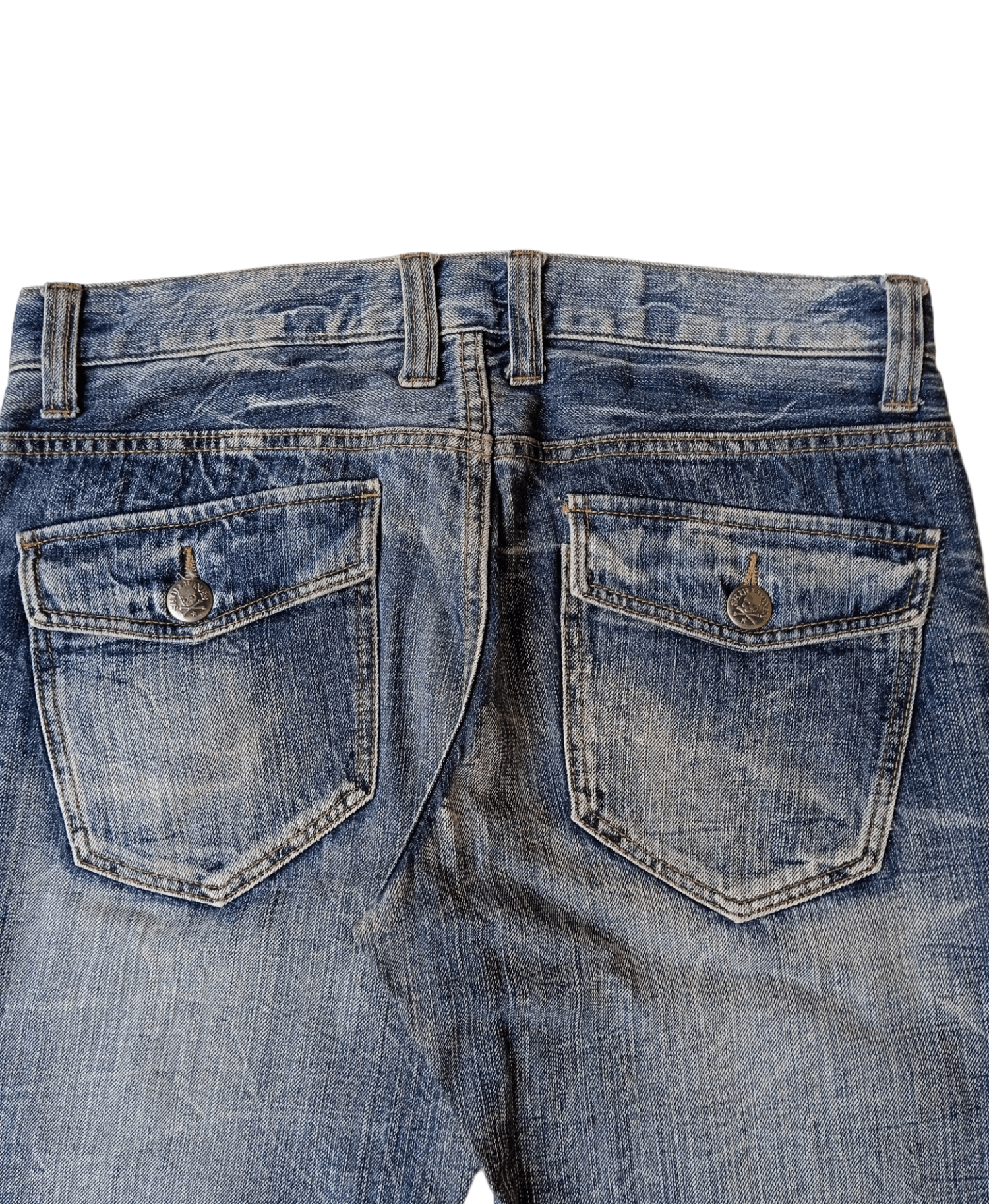 If Six Was Nine × Le Grande Bleu (L.G.B.) × Vintage Doublefocus Distressed Light wash Patchwork Size US 32 / EU 48 - 4 Thumbnail