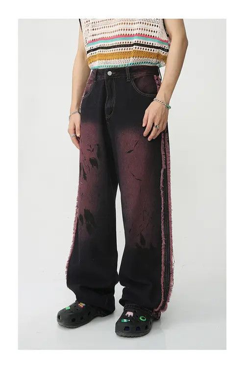 Japanese Brand VIBE Japanese retro casual loose tie-dye jeans Size US 32 / EU 48 - 3 Thumbnail
