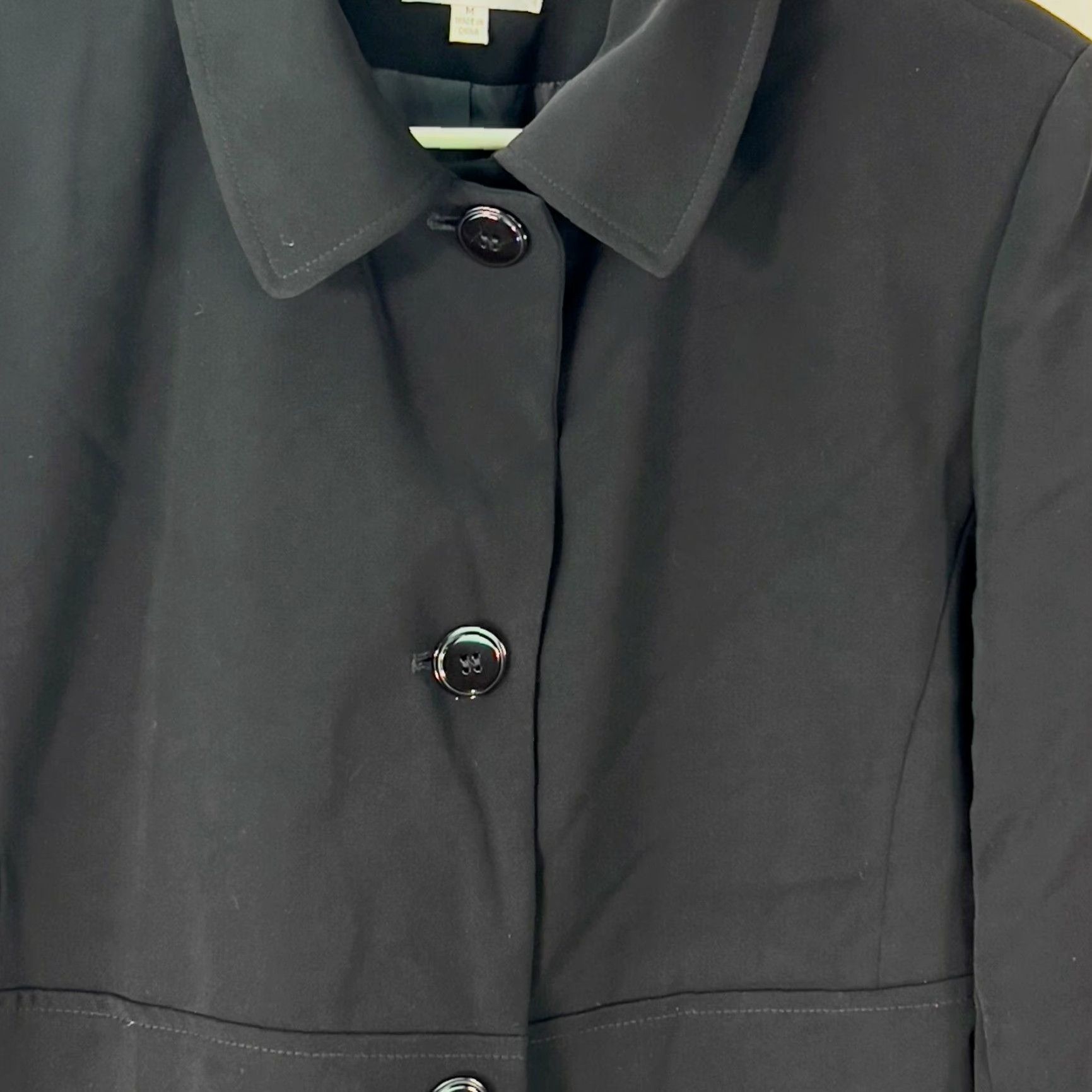 Vintage Gallery Womens Overcoat Shirt Casual Black Medium Size M / US 6-8 / IT 42-44 - 4 Thumbnail