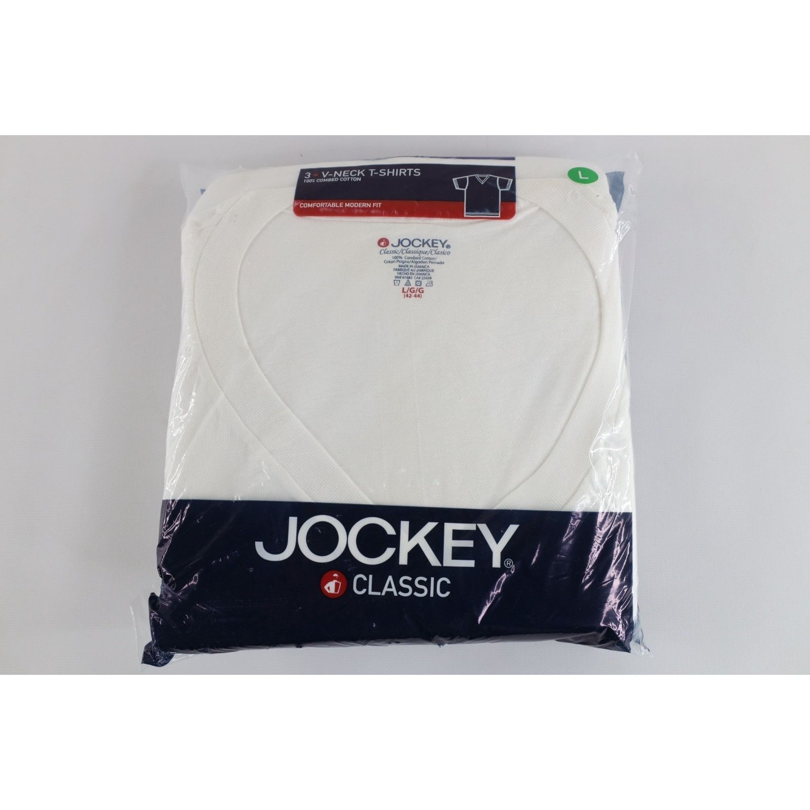 Deadstock Vintage Y2K Jockey 3 Pack Blank V-Neck T-Shirt