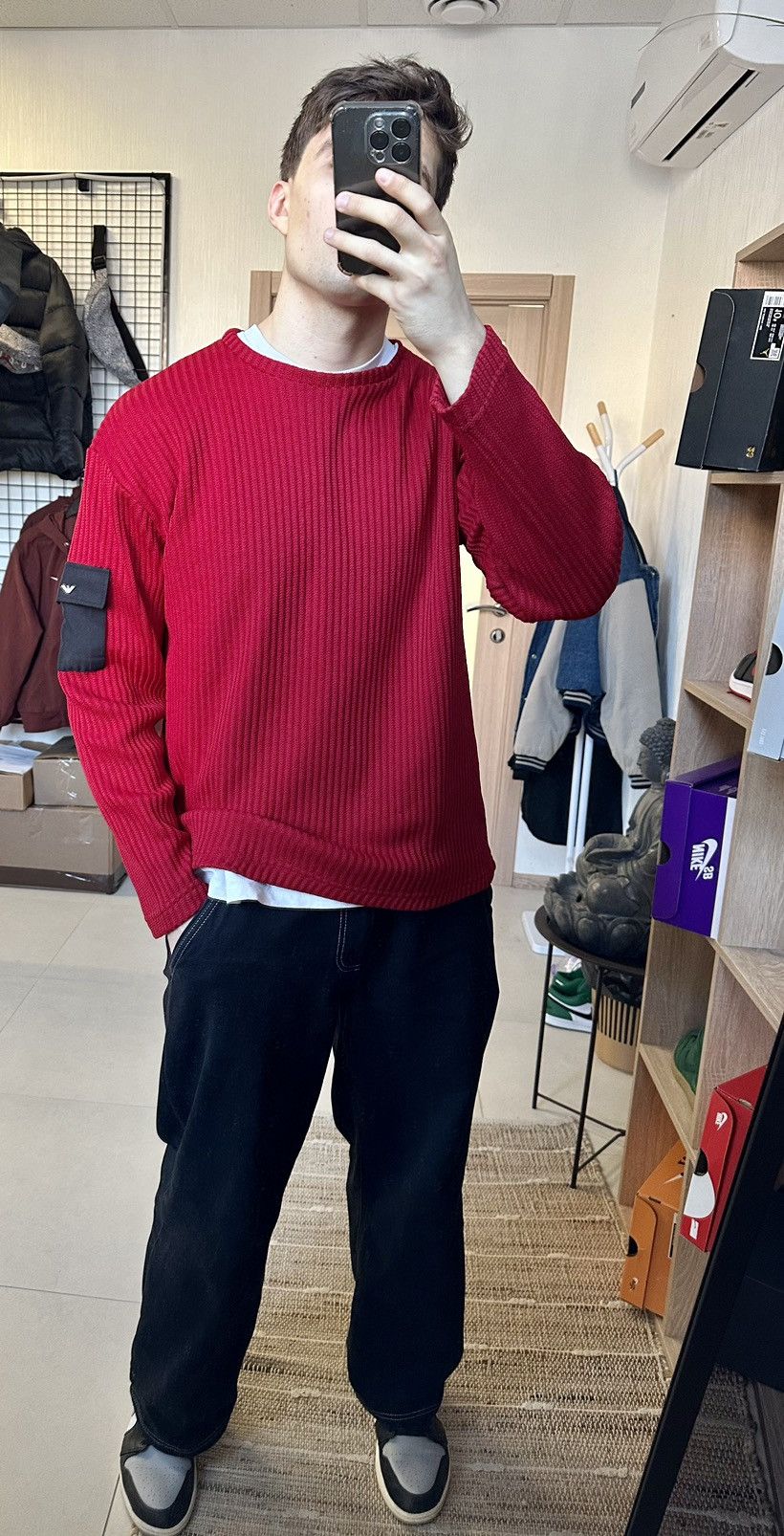 Armani × Emporio Armani Emporio Armani men sweater red XL made in italy sweatshirt Size US XL / EU 56 / 4 - 2 Thumbnail