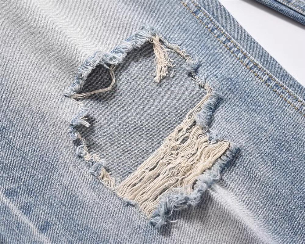 Japanese Brand × Jean Men's loose all-match straight American washed ripped jeans Size US 32 / EU 48 - 4 Thumbnail