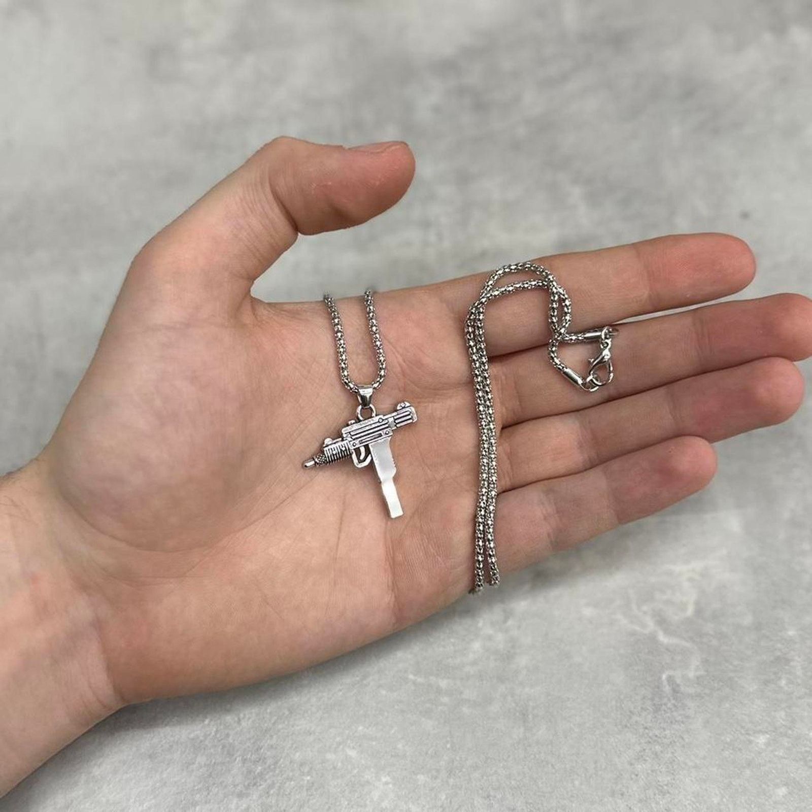 Other Y2k silver mini uzi necklace MENS2 Size ONE SIZE - 2 Thumbnail