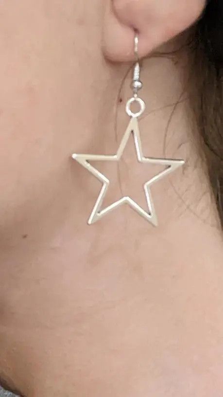 Other Silver Hollow Star Drop Earring Size ONE SIZE - 4 Thumbnail