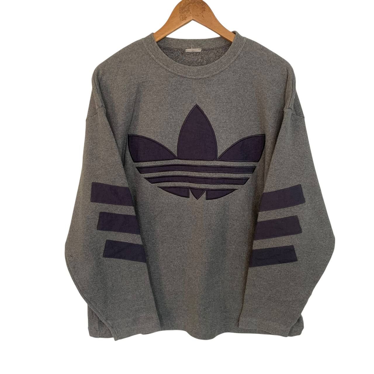Adidas Adidas Vintage bIG logo dark grey Rare large 90s collection Size US L / EU 52-54 / 3 - 1 Thumbnail