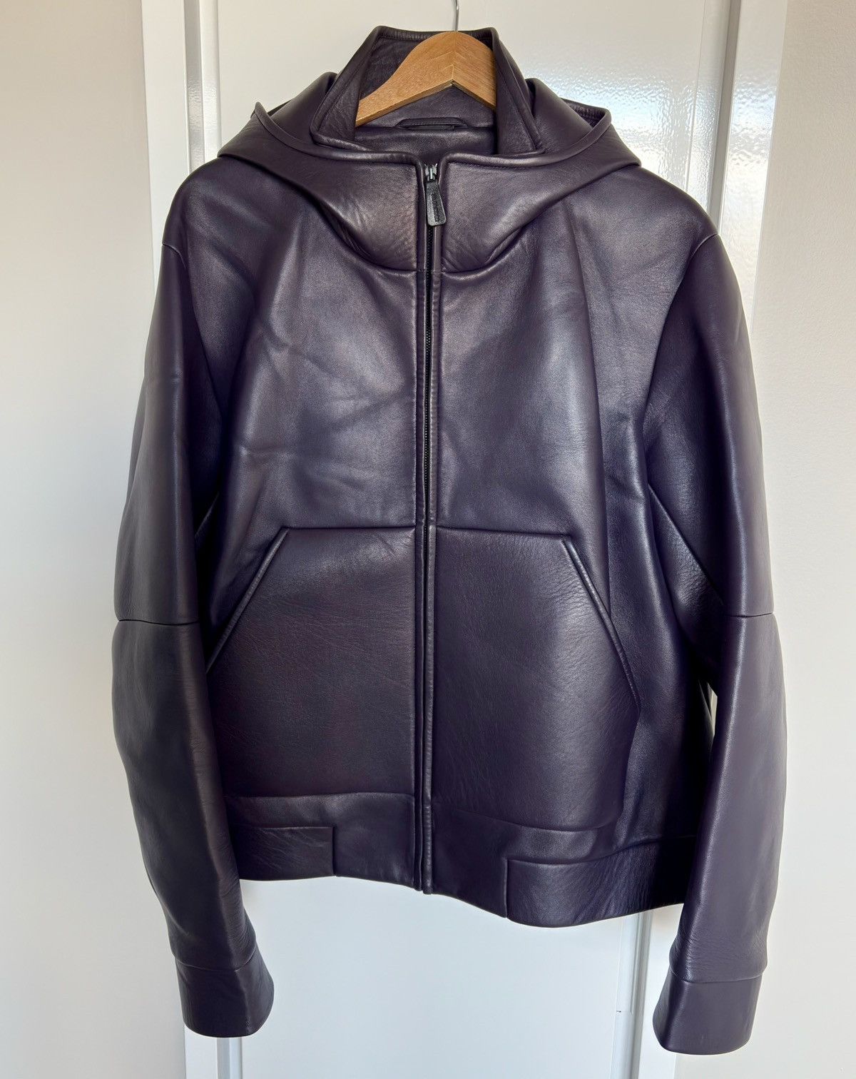 Jil Sander Jil Sander Mens Leather Bomber with Hoodie Size US L / EU 52-54 / 3 - 2 Thumbnail