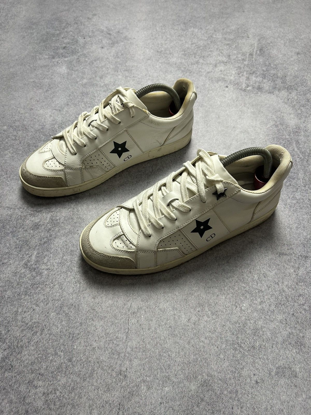 Christian Dior Monsieur × Dior Dior Star White Calfskin Suede Calfskin LOW TOP Sneakers Size US 8 / IT 38 - 3 Thumbnail