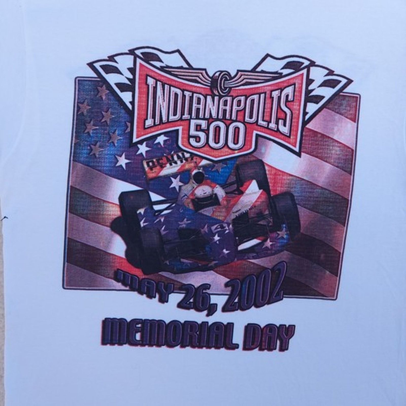 Delta Indianapolis 500 Memorial Day 2002 T Shirt White Mens Large Size US L / EU 52-54 / 3 - 2 Thumbnail