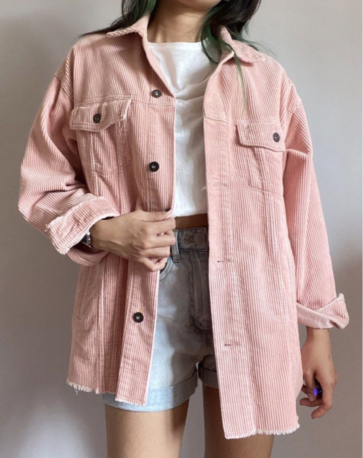 Zara Zara Pink Oversize Corduroy Jacket Size M / US 6-8 / IT 42-44 - 1 Thumbnail