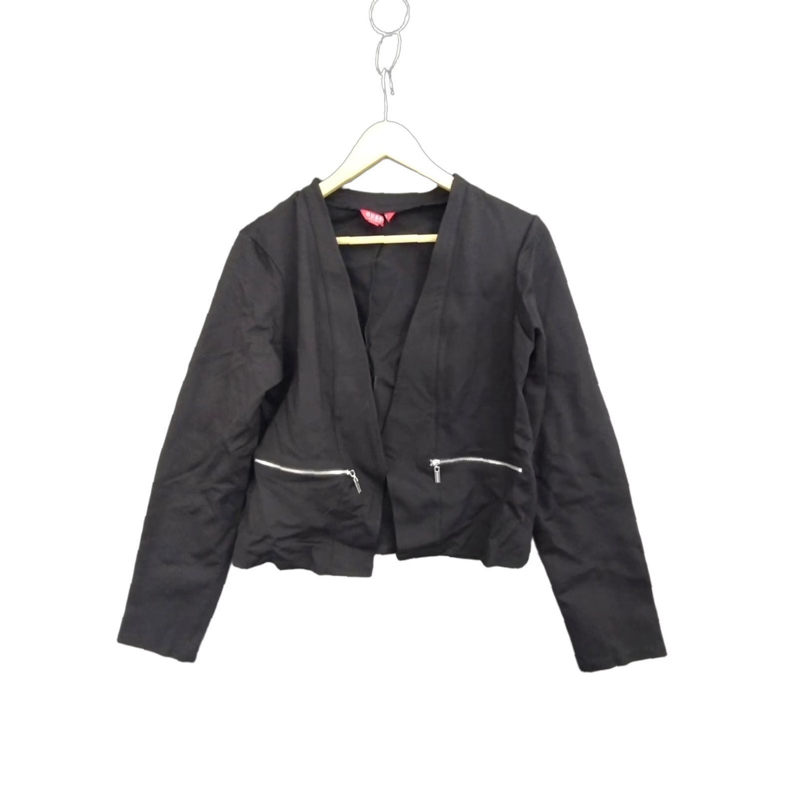 Guess GUESS Blazer Shirt Black Open Front Cropped XL Women's Blazer Bohemian Short Jacket Casual Formal Office Workwear 90s? Size XL / US 12-14 / IT 48-50 - 1 Thumbnail