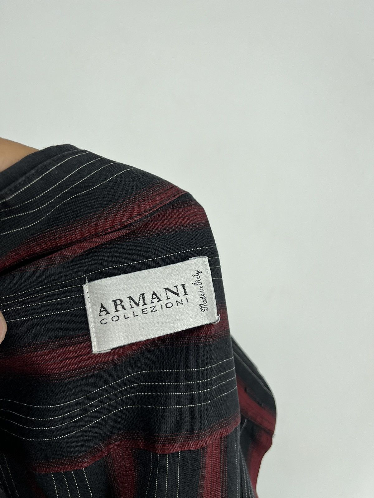 Armani Vintage Striped Shirt Armani Collezioni Size XL Rare Size US XL / EU 56 / 4 - 9 Thumbnail