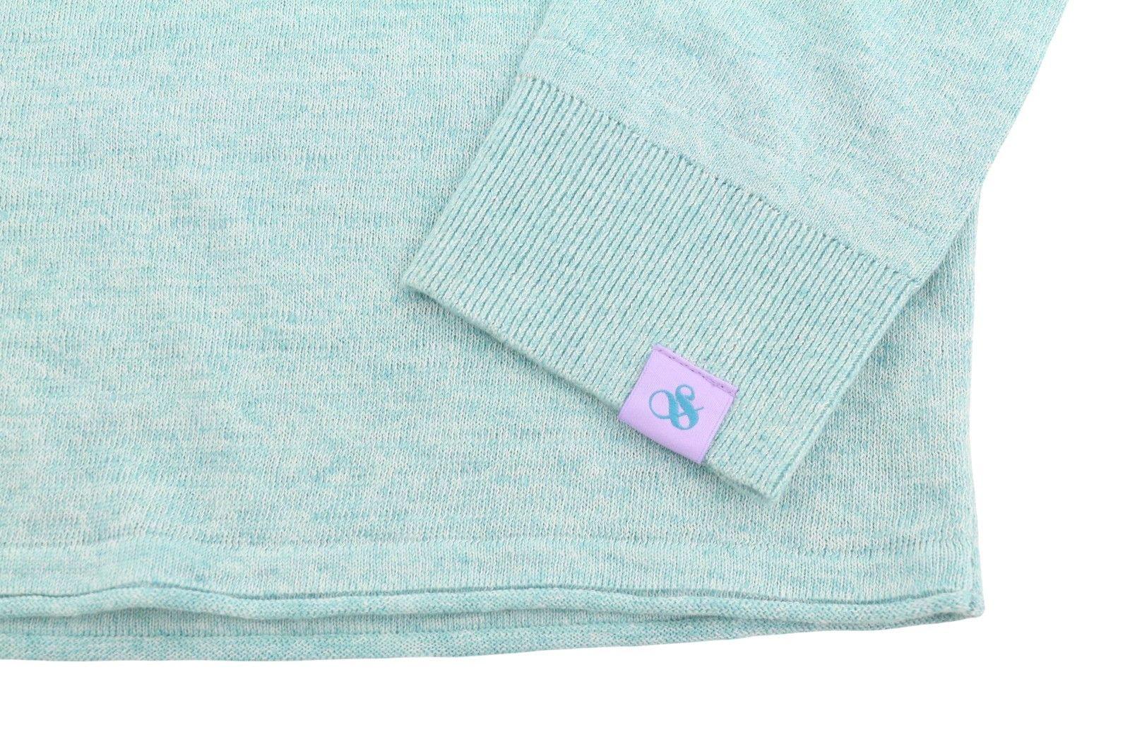 Scotch & Soda M Blue Melange Linen Blend Knit Patch Pocket Pull On 91035 Size US M / EU 48-50 / 2 - 6 Thumbnail