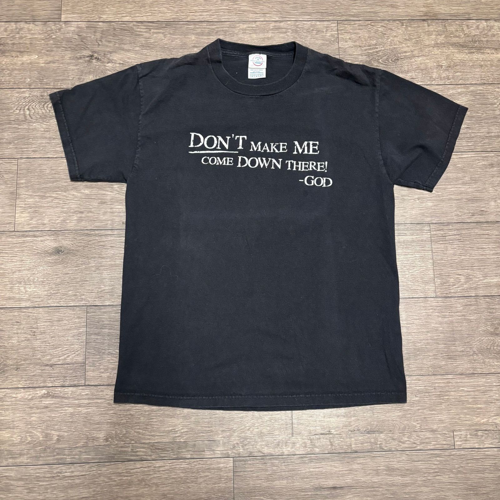 Delta × Vintage Vintage Don't Make Me Come Down There God Tee Sz M 00s Size US M / EU 48-50 / 2 - 1 Thumbnail