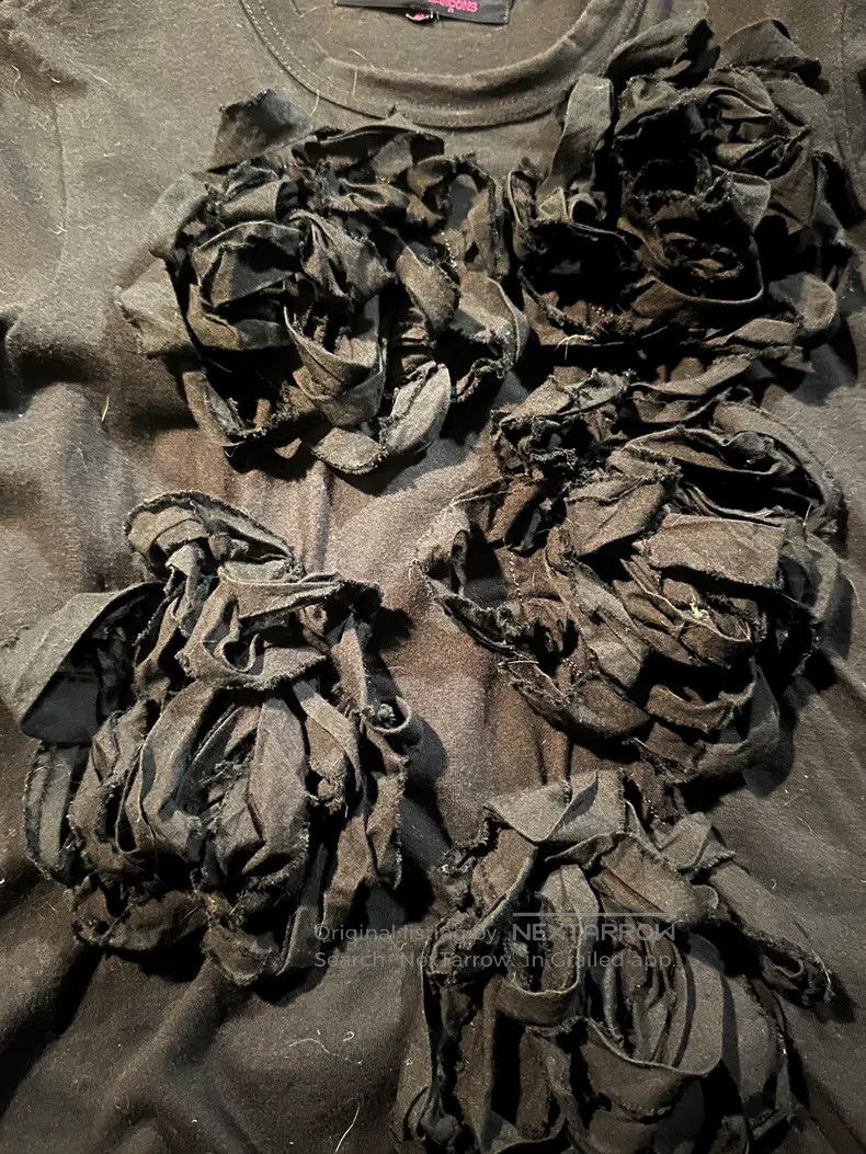 Comme des Garcons Comme Des Garcons Fabric flower short-sleeved shirt black Size S / US 4 / IT 40 - 2 Thumbnail