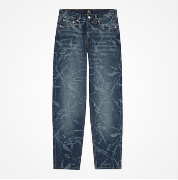 Patta o1mle0426 Patta Leaves Laser Print Denim Pants in Blue Size US 32 / EU 48 - 4 Thumbnail