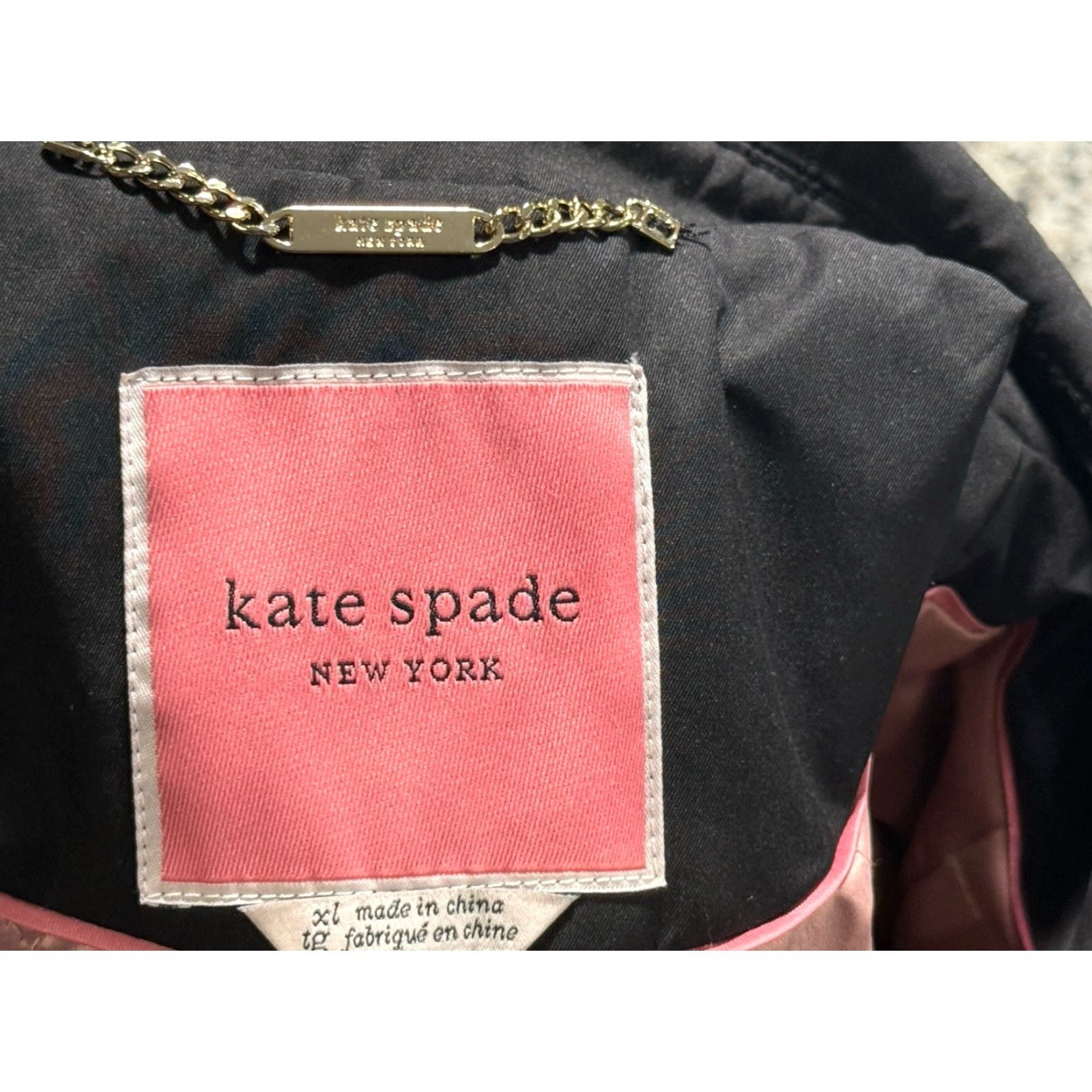Vintage Kate Spade New York Double-Breasted Belted Trench Coat Pink Quilted Lining XL Belted Trench Coat New York Kate Spade XL Black Size XL / US 12-14 / IT 48-50 - 3 Thumbnail
