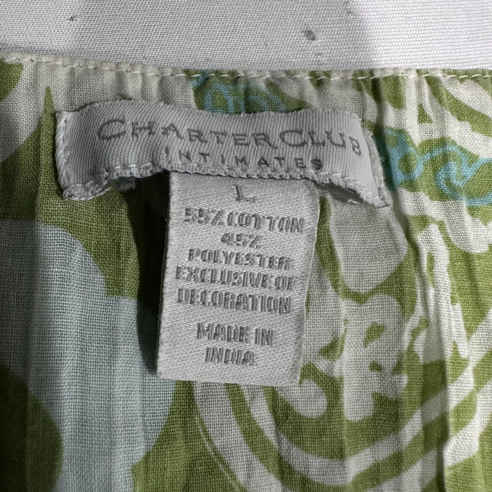 Charter Club Charter Club Dress Womens L Green Paisley Maxi V-Neck Embroidered Cotton FLAW Size L / US 10 / IT 46 - 3 Thumbnail