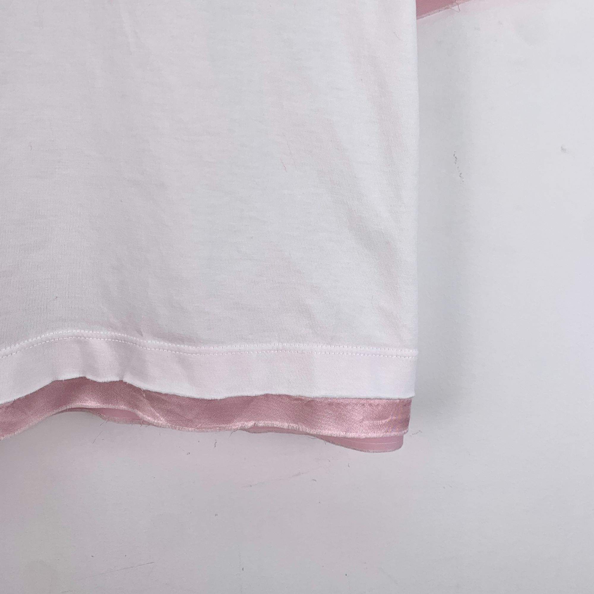 Miu Miu Miu Miu White Logo Embroidered Short-Sleeve T-Shirt W/ Pink Size XS / US 0-2 / IT 36-38 - 6 Thumbnail