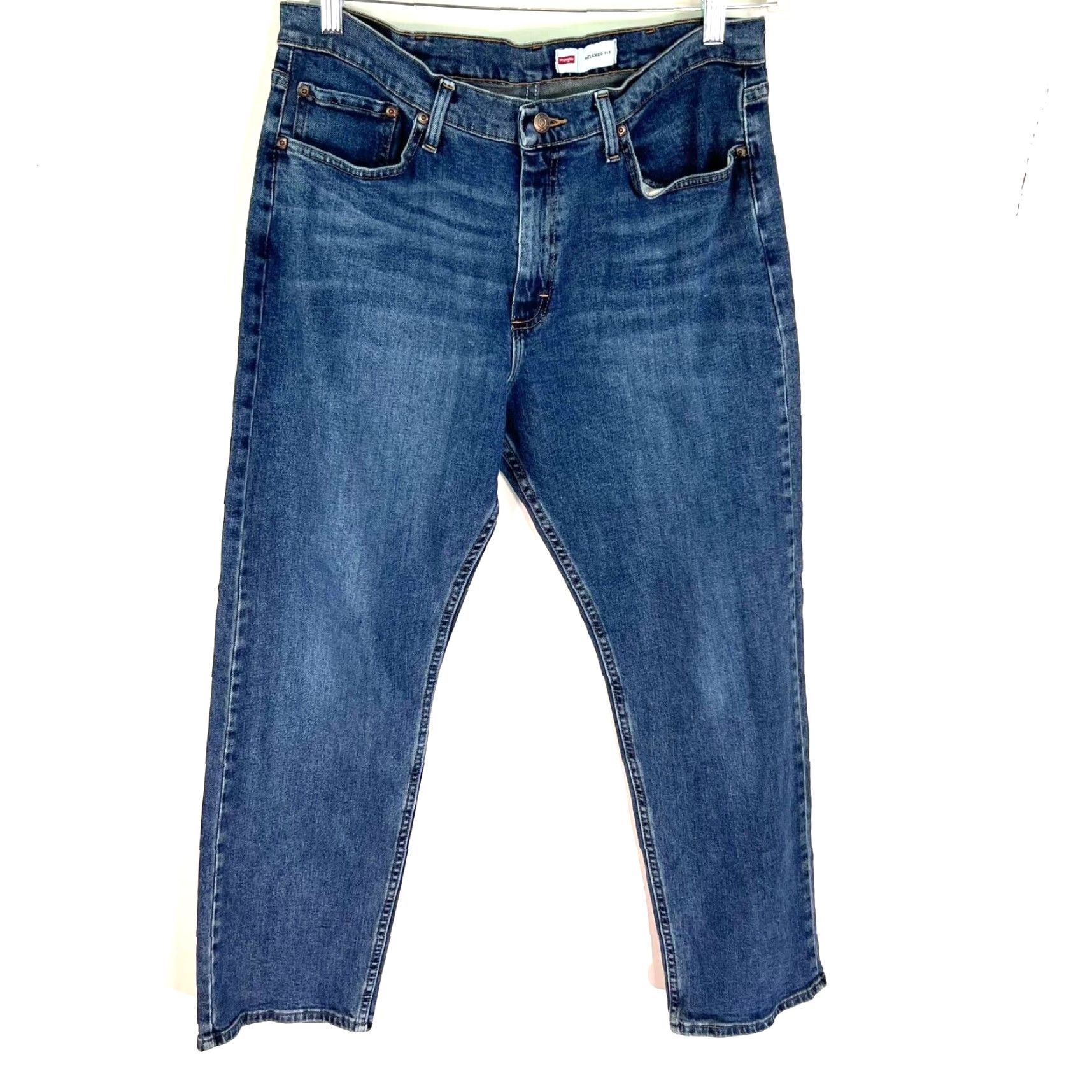 Wrangler Wrangler Jeans Relaxed Fit 34 Blue Straight Leg 34X30 Men Denim Wrangler Genuine 90s? Size US 34 / EU 50 - 2 Thumbnail
