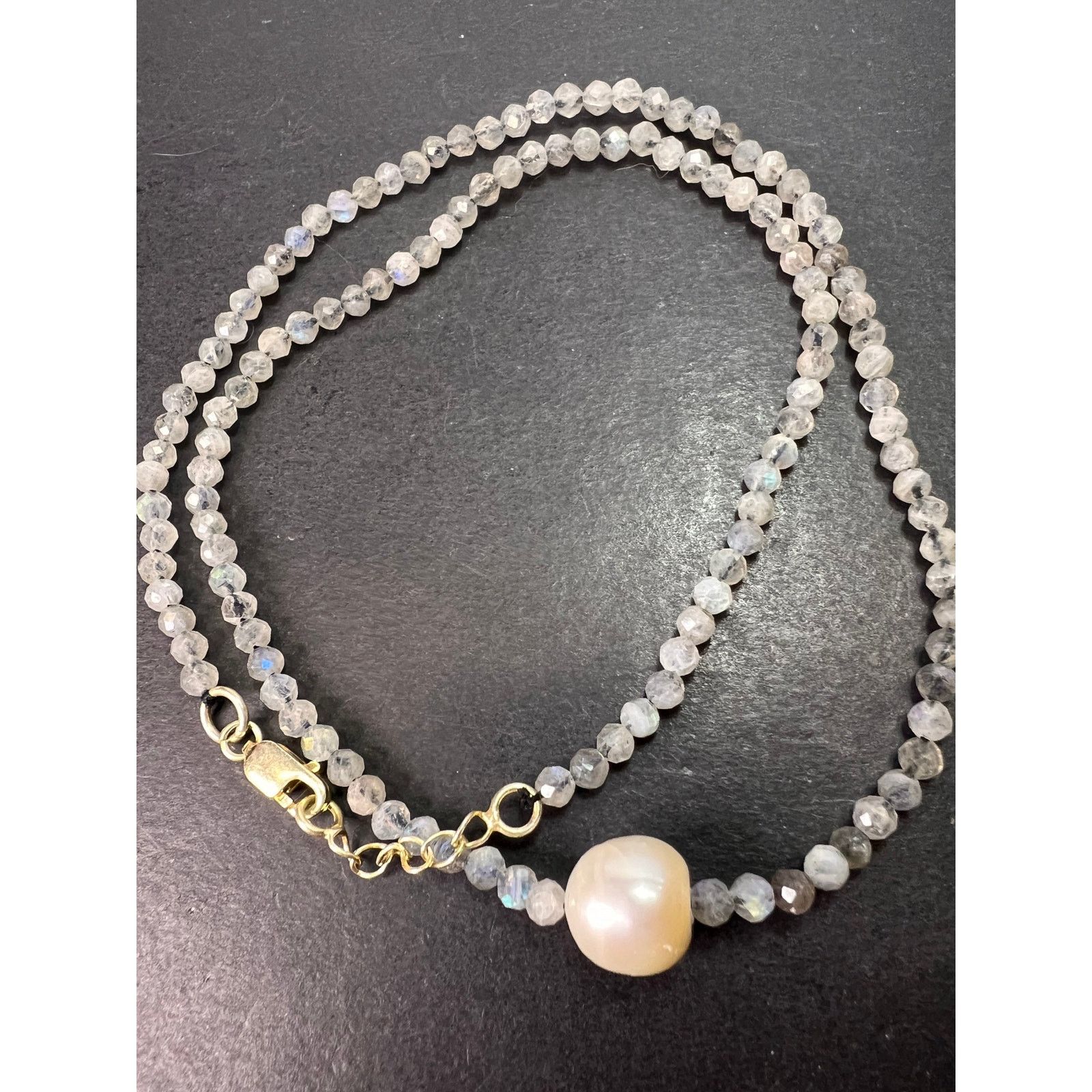 Other Labradorite and pearl necklace with sterling silver clasp Size ONE SIZE - 9 Thumbnail