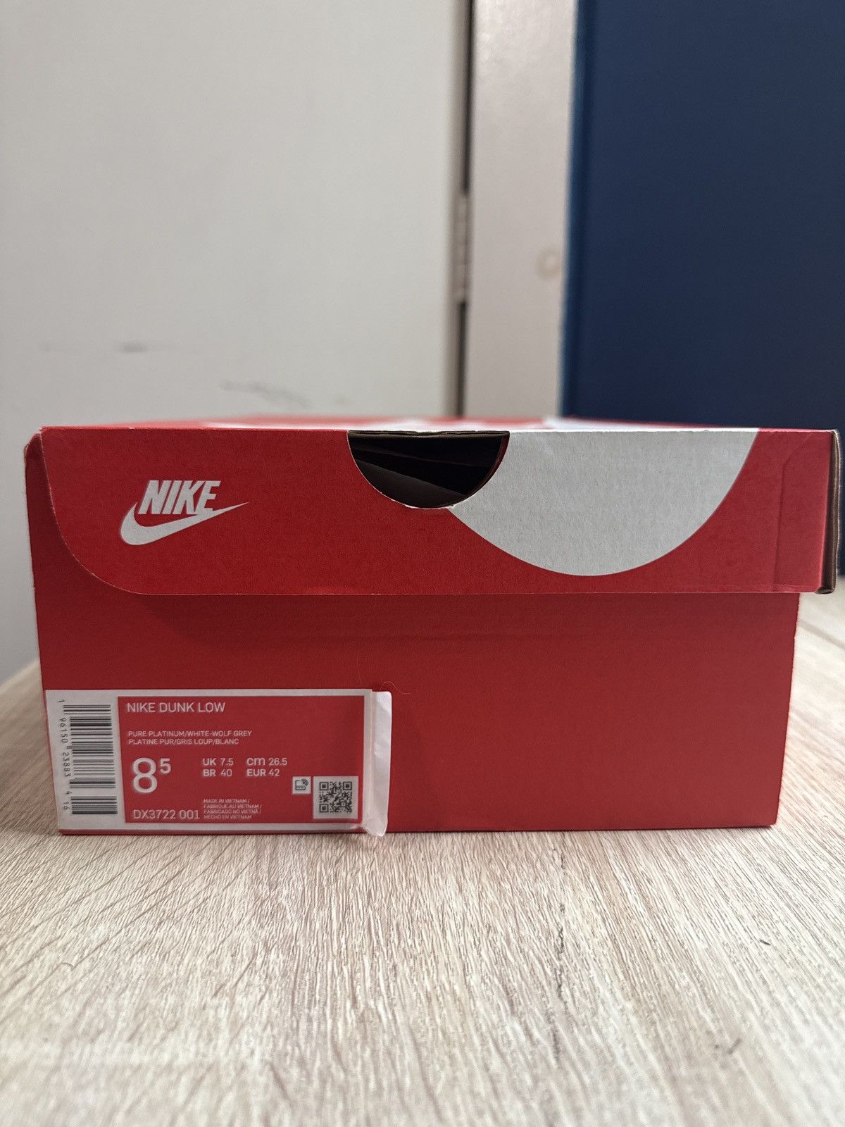 Nike Wolf Grey Pure Platinum Nike Dunk Low Size US 8.5 / EU 41-42 - 7 Thumbnail