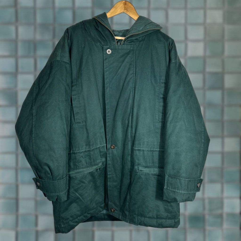 Eddie Bauer Eddie Bauer Parka Jacket Mens M Goose Down Hooded Arctic Green Cotton Canvas 90s Outdoor Casual Workwear Hiking Skiing Walking Size US M / EU 48-50 / 2 - 1 Thumbnail
