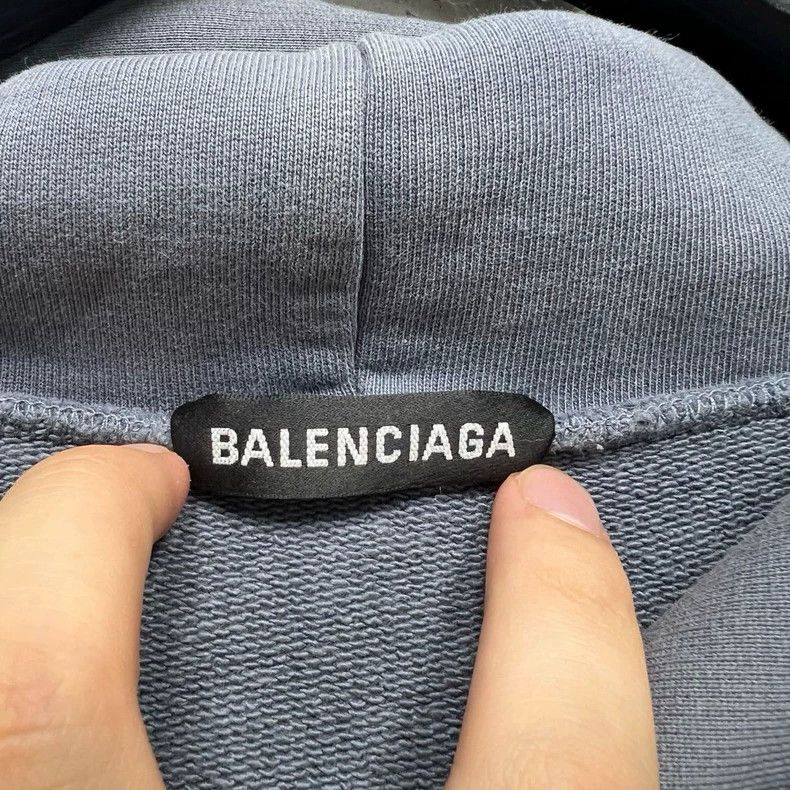 Balenciaga Balenciaga Smog blue portrait hoodie Size US L / EU 52-54 / 3 - 3 Thumbnail
