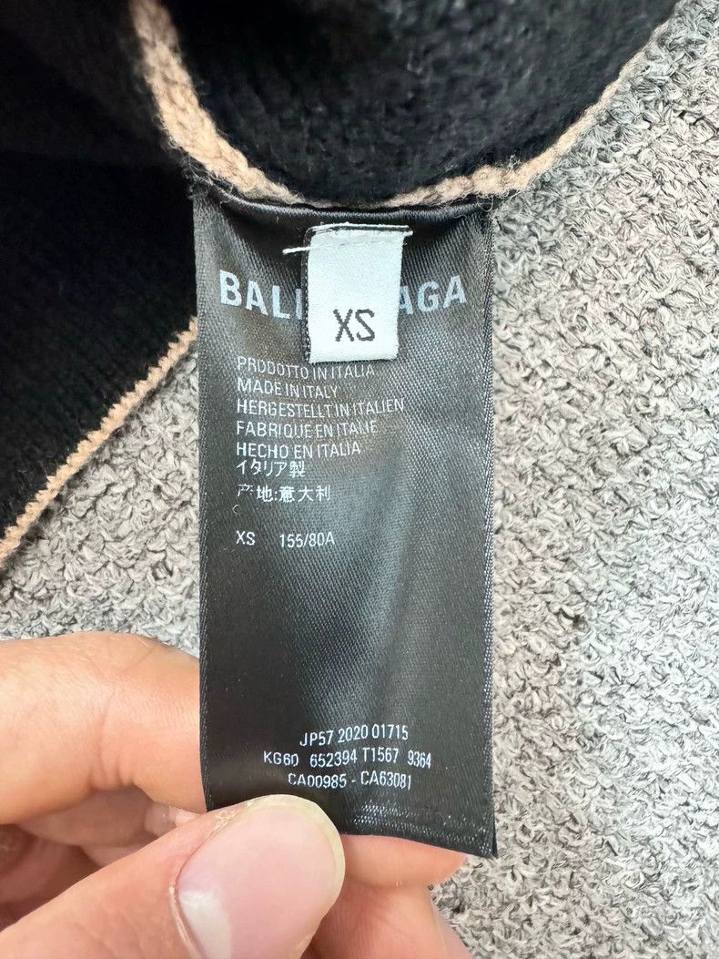 Balenciaga Balenciaga Khaki bullet screen logo wool knit sweater 2502- Size US XS / EU 42 / 0 - 5 Thumbnail