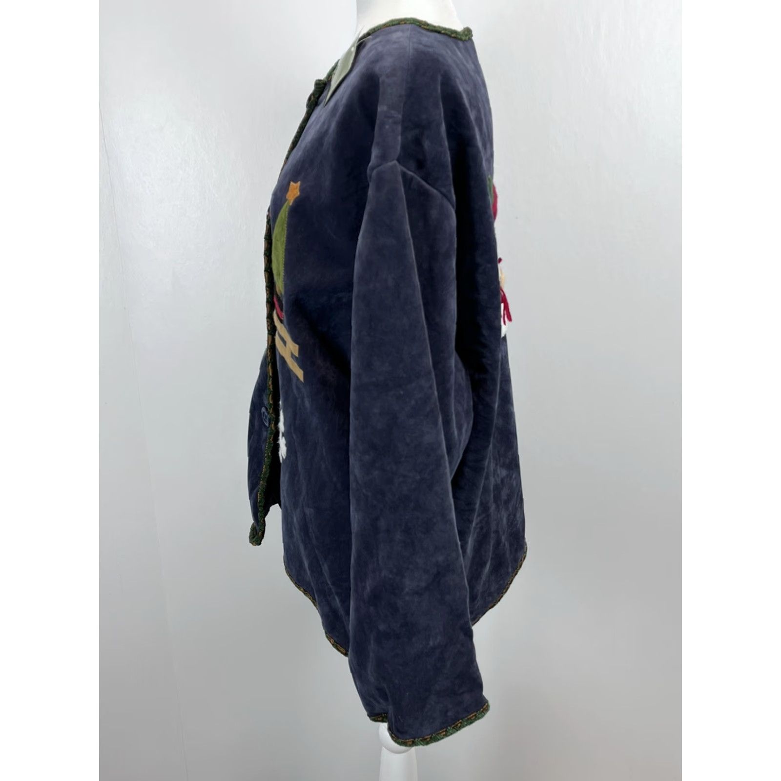 Vintage VINTAGE Kirklands Home Christmas Jacket One Size Womens Blue Snowman Jacket Size ONE SIZE - 2 Thumbnail