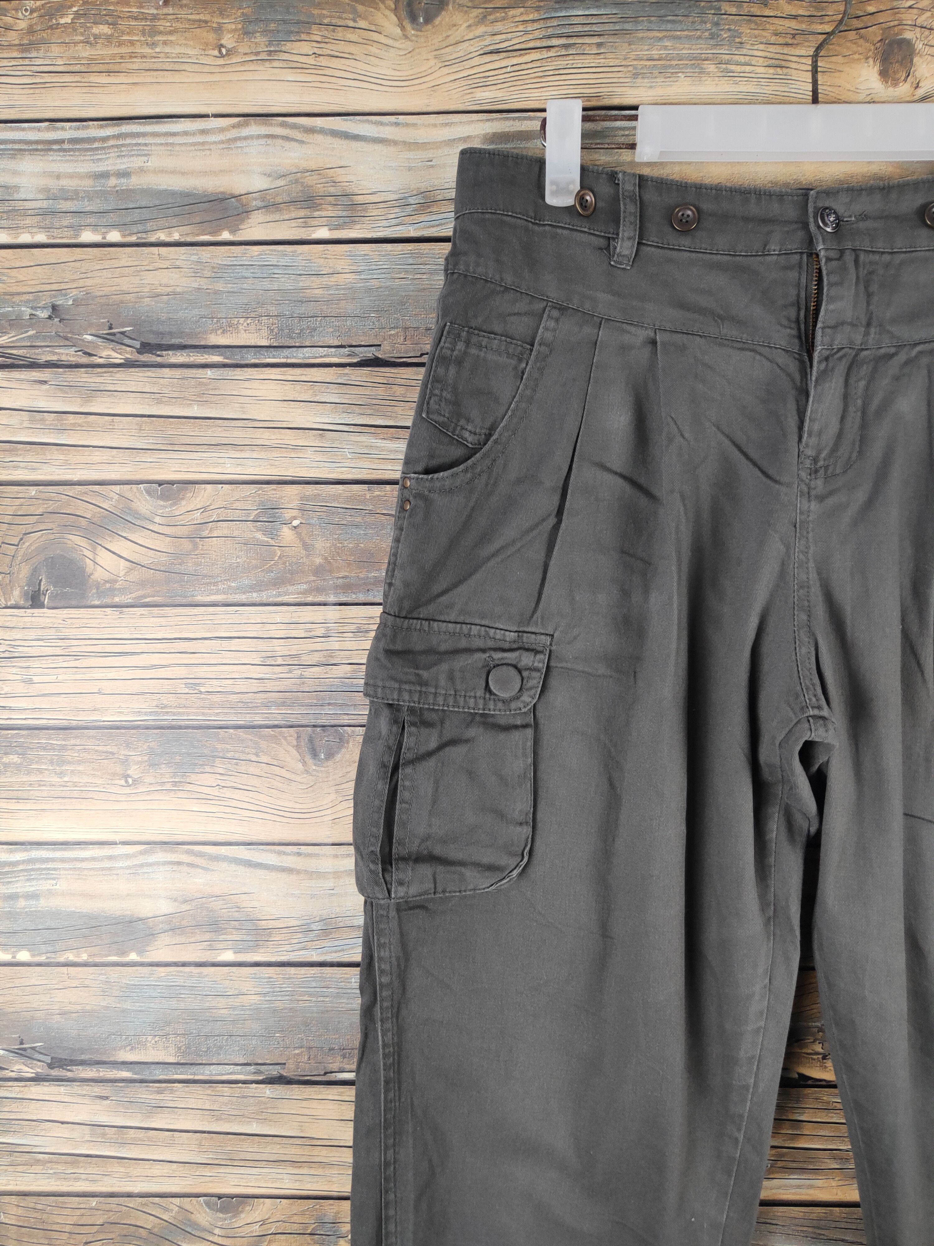 Japanese Brand DL Japanese Brand Dark Olive Multipocket Cargo Pants #2374 Size US 30 / EU 46 - 3 Thumbnail