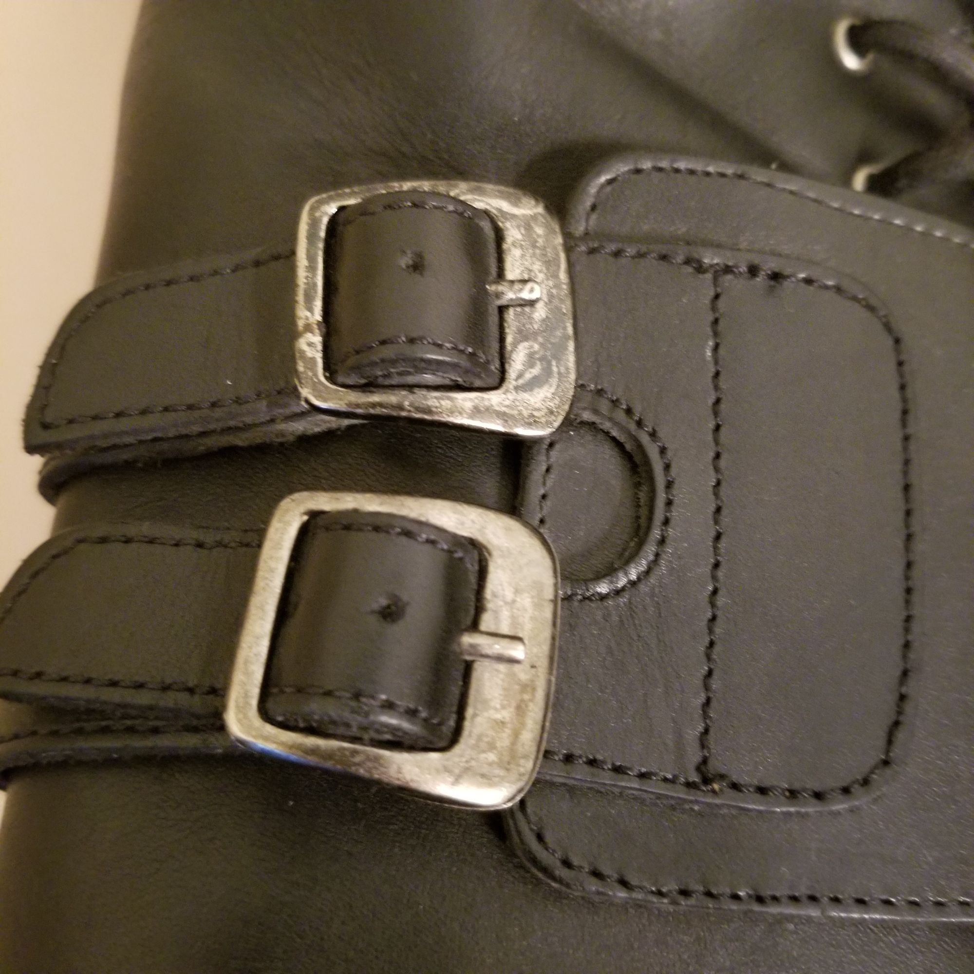 Bass Bass 10 Black Leather Chunky Military Moto Boots Combat 90s Size US 10 / IT 40 - 7 Thumbnail